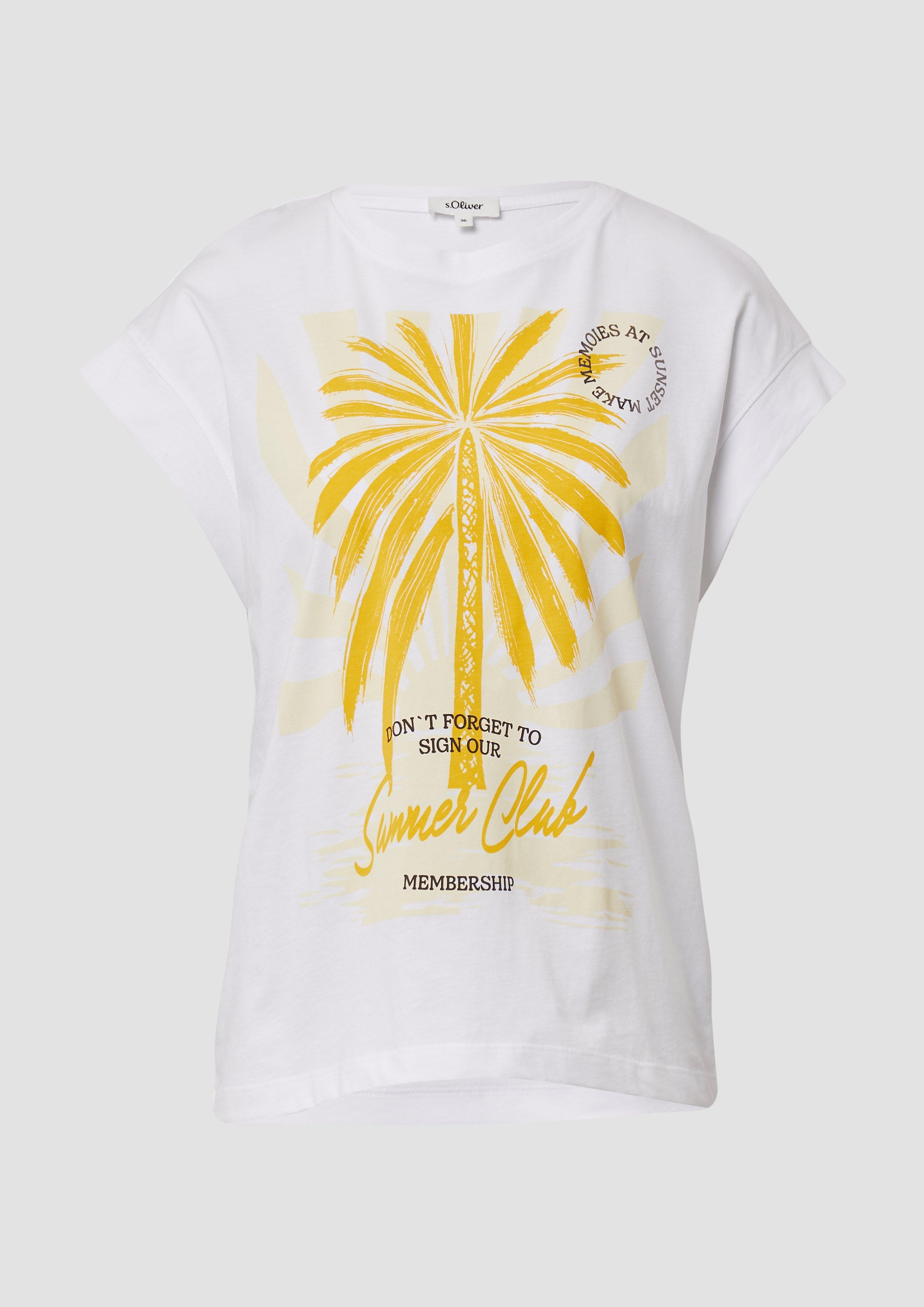 s.Oliver - T-Shirt im Relaxed Fit mit Folienprint, Damen, weiß