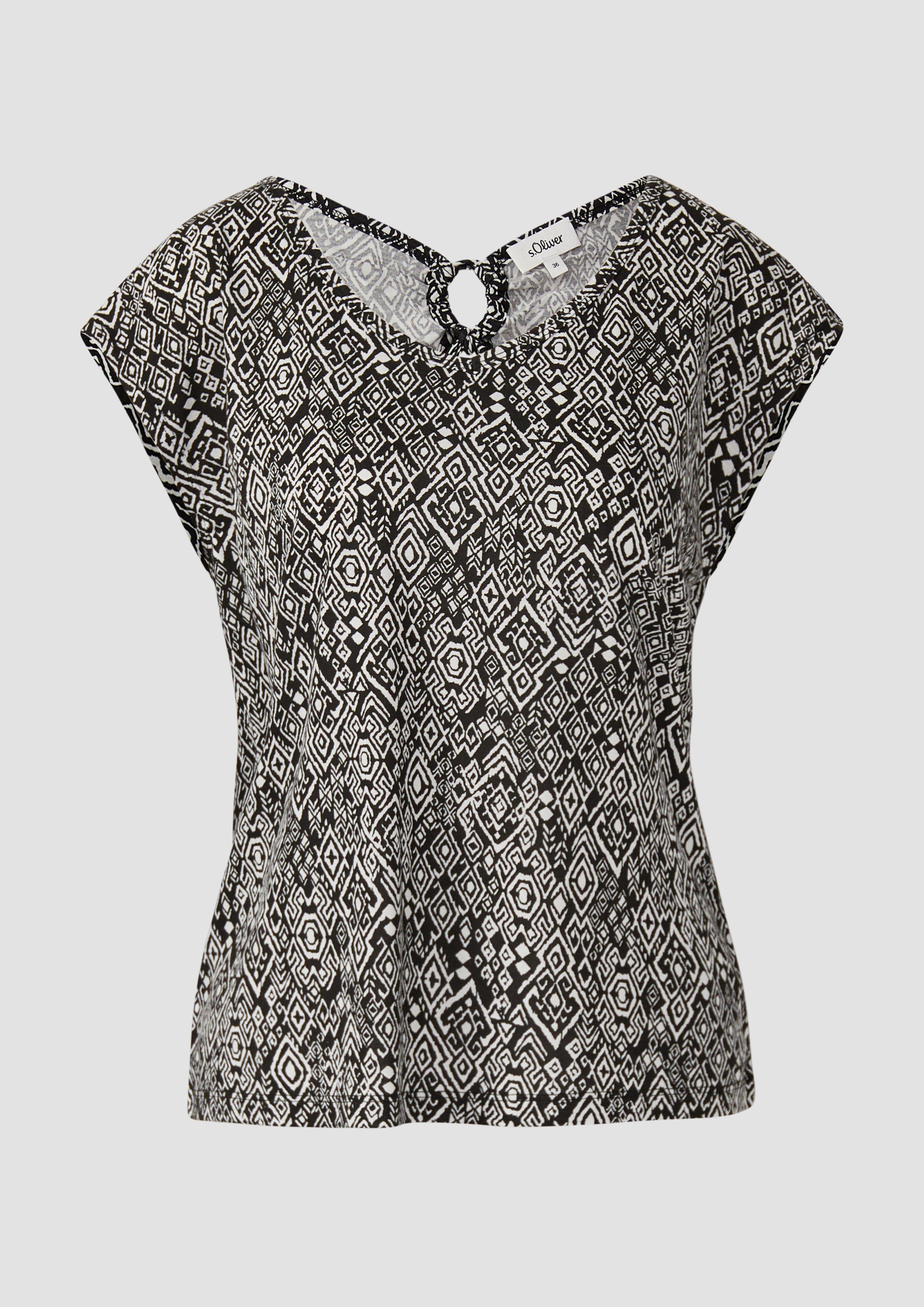 s.Oliver - Ärmelloses Relaxed-Fit-Shirt mit Cut-out und Schleife, Damen, schwarz