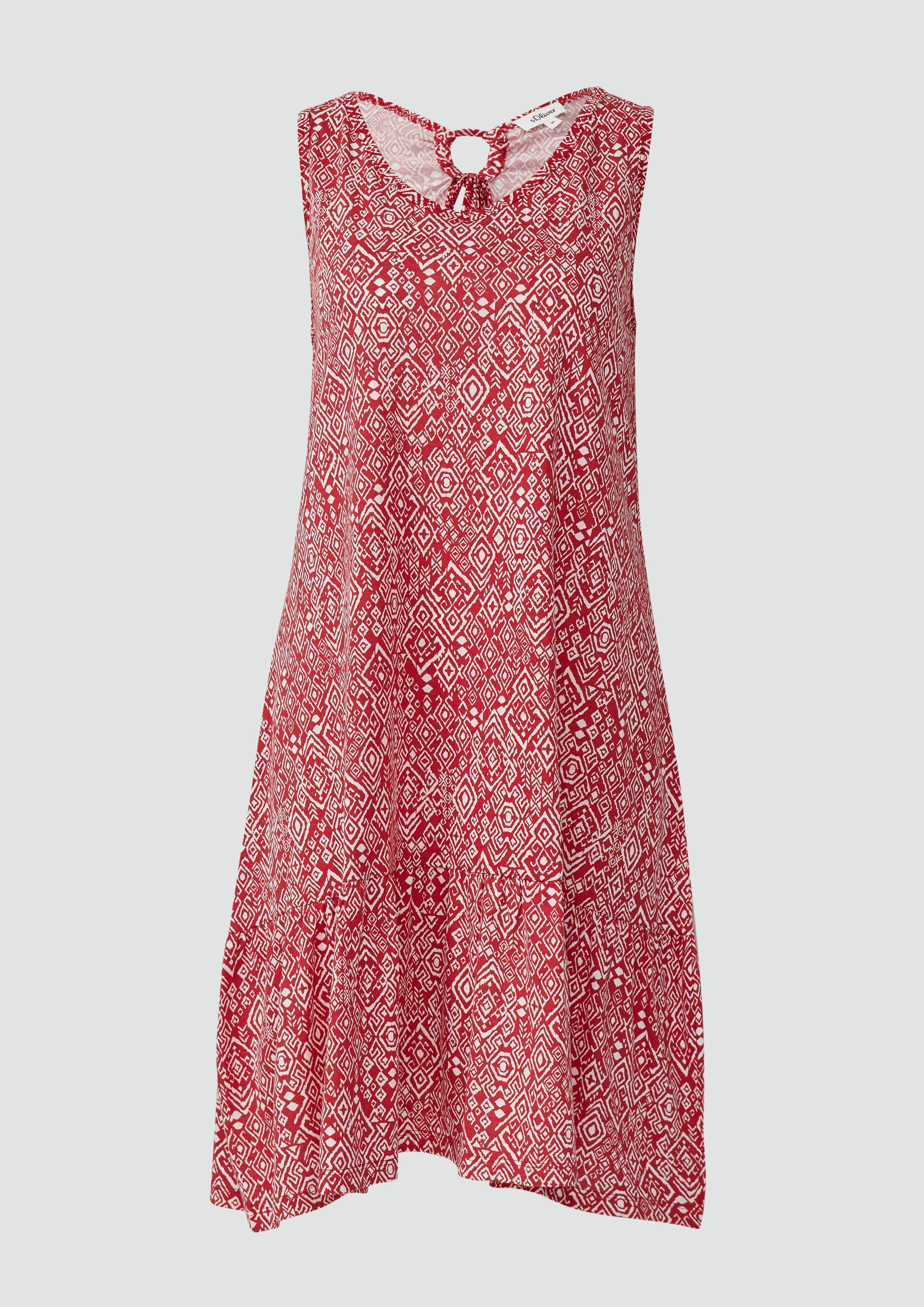 s.Oliver - Kurzes Jersey-Kleid mit Schleifendetail am Rücken, Damen, rot