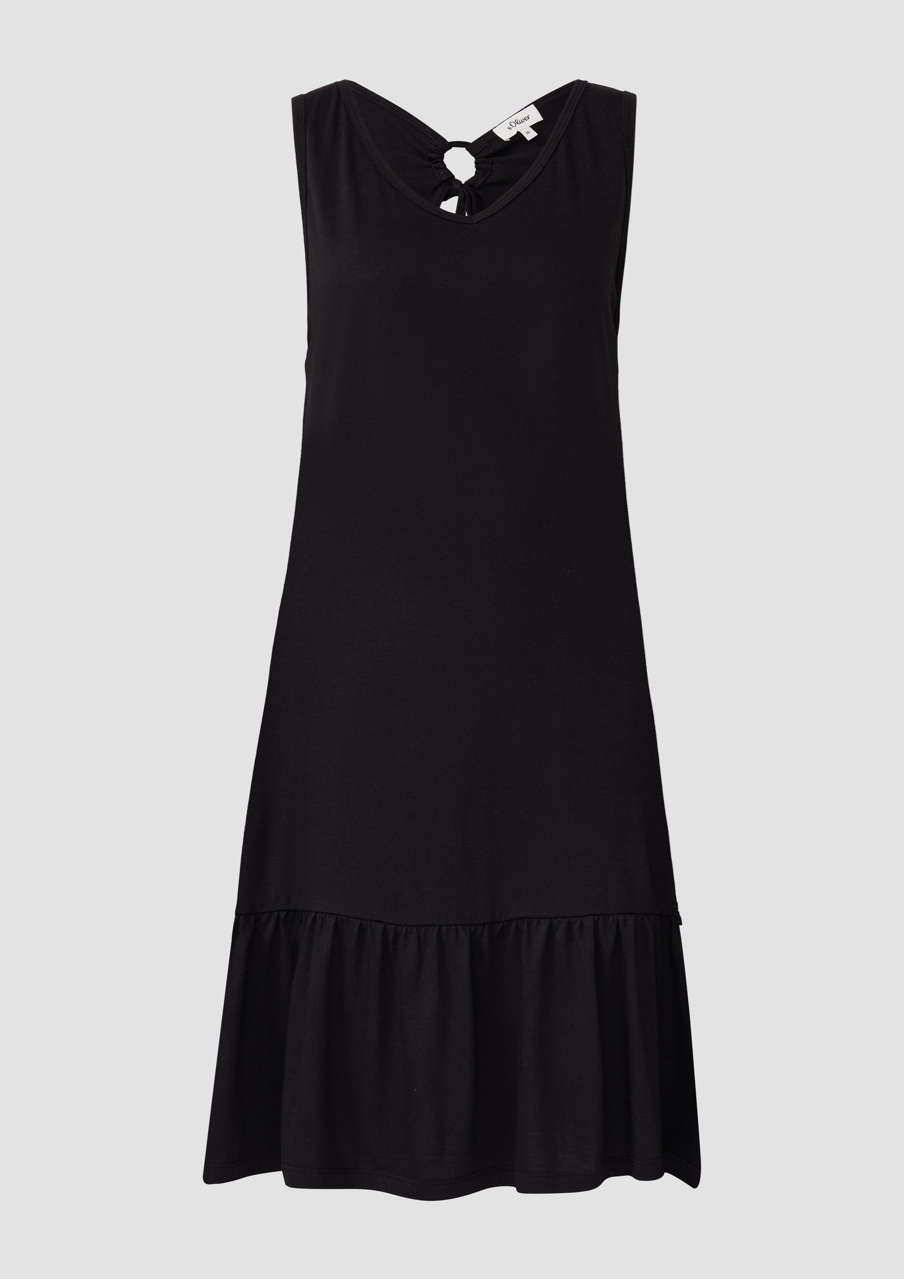 s.Oliver - Kurzes Jersey-Kleid mit Schleifendetail am Rücken, Damen, schwarz