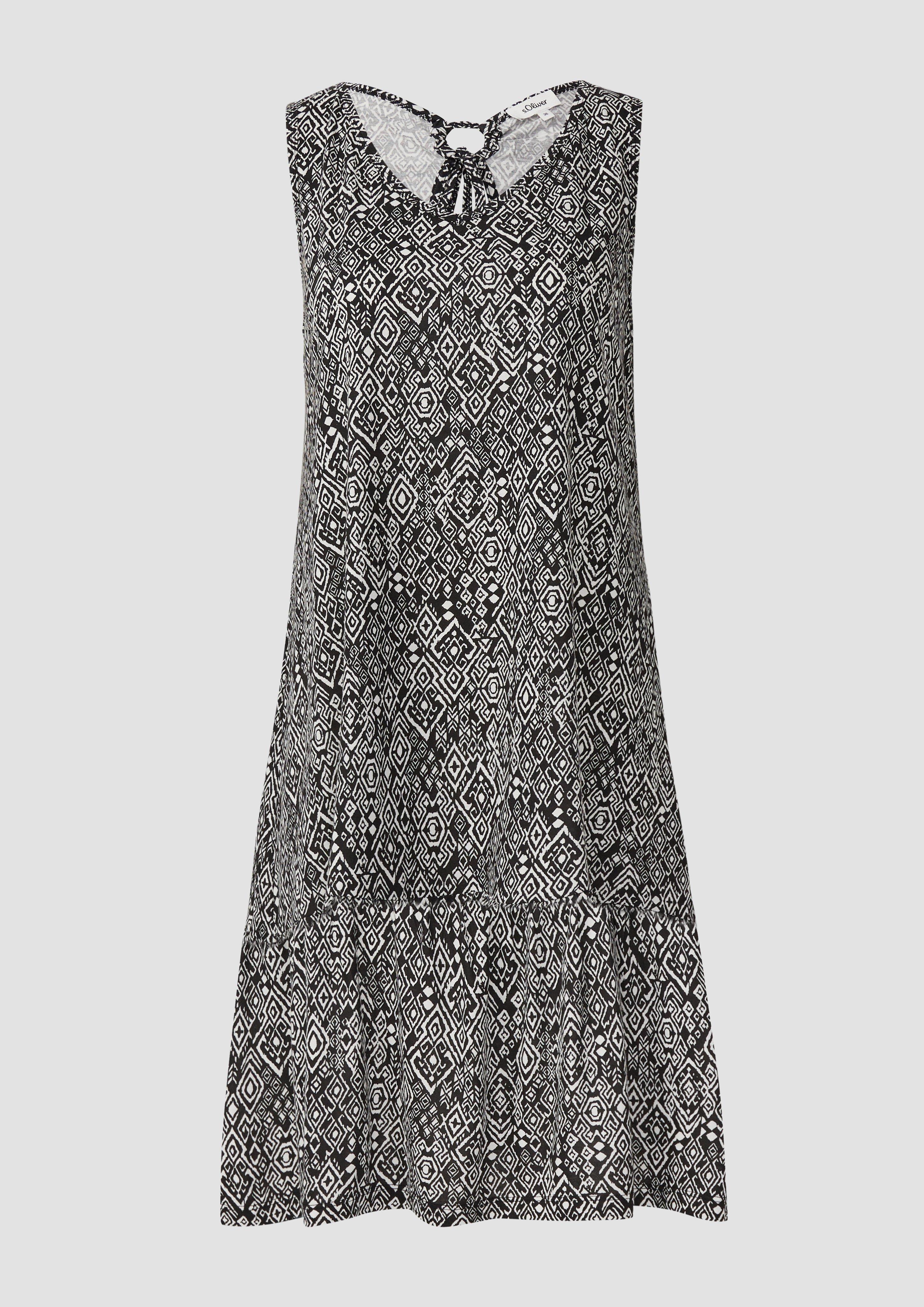 s.Oliver - Kurzes Jersey-Kleid mit Schleifendetail am Rücken, Damen, schwarz