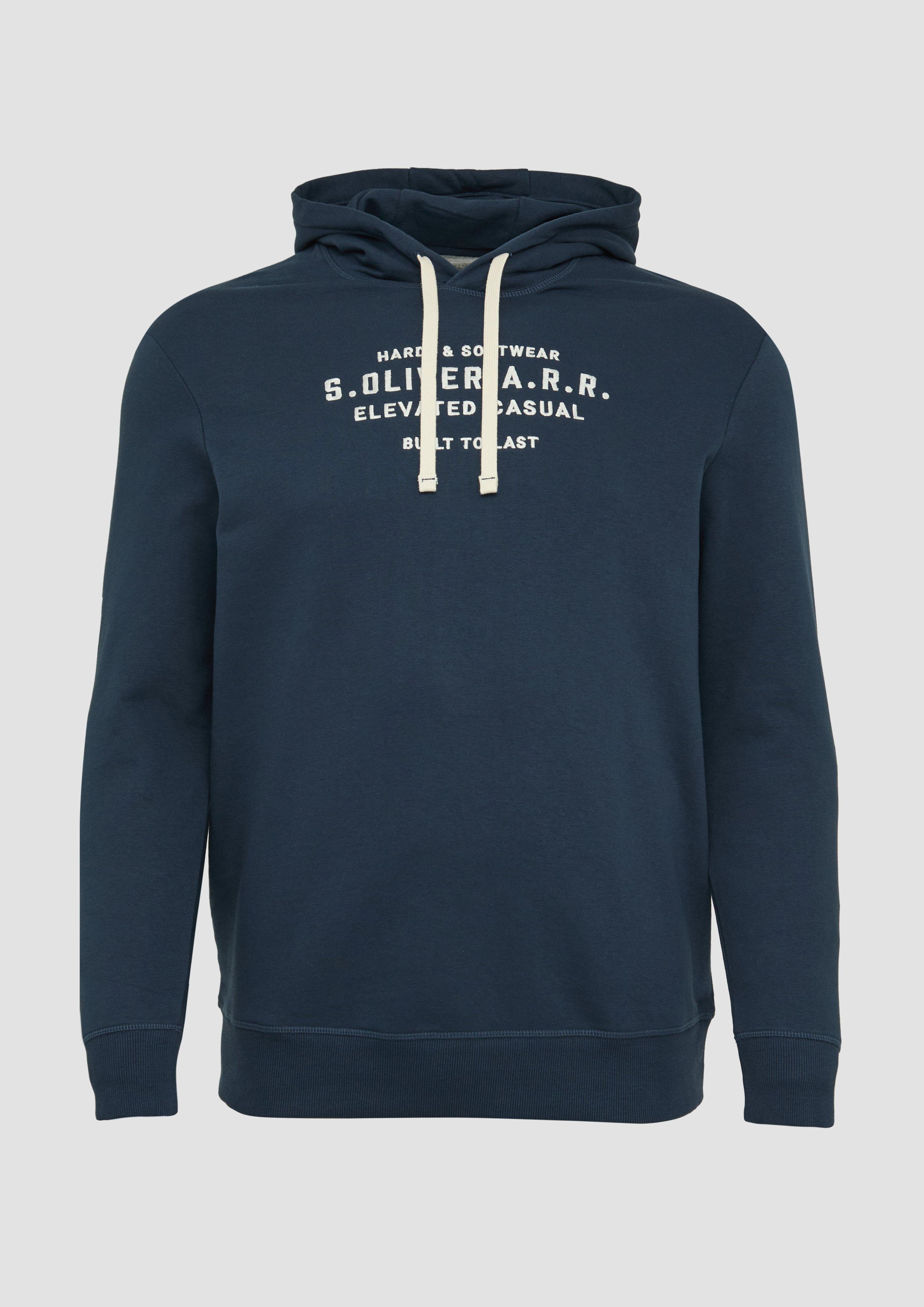s.Oliver - Hoodie mit Label-Stickerei, Herren, blau