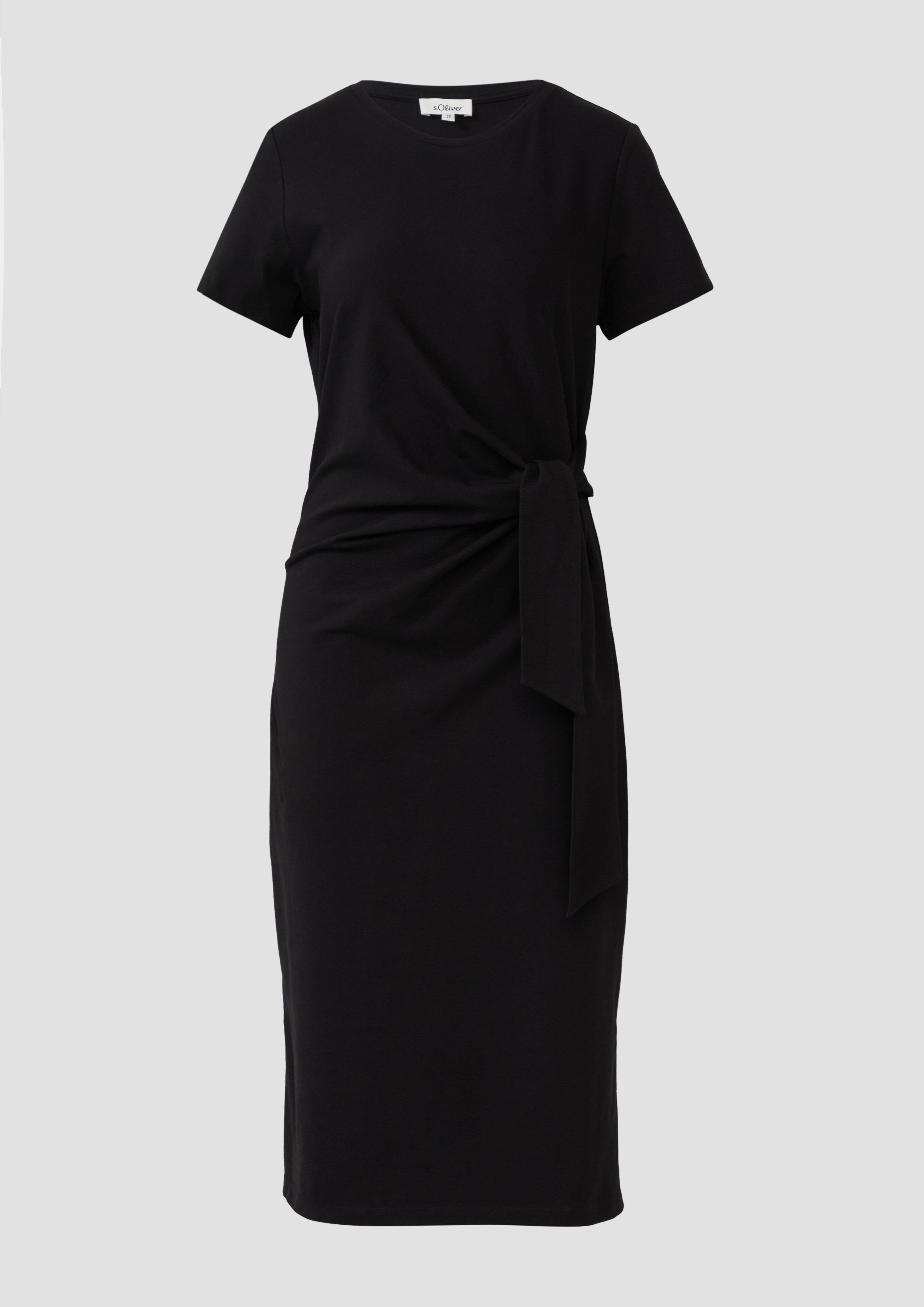 s.Oliver - Jersey-Kleid mit Knotendetail, Damen, schwarz