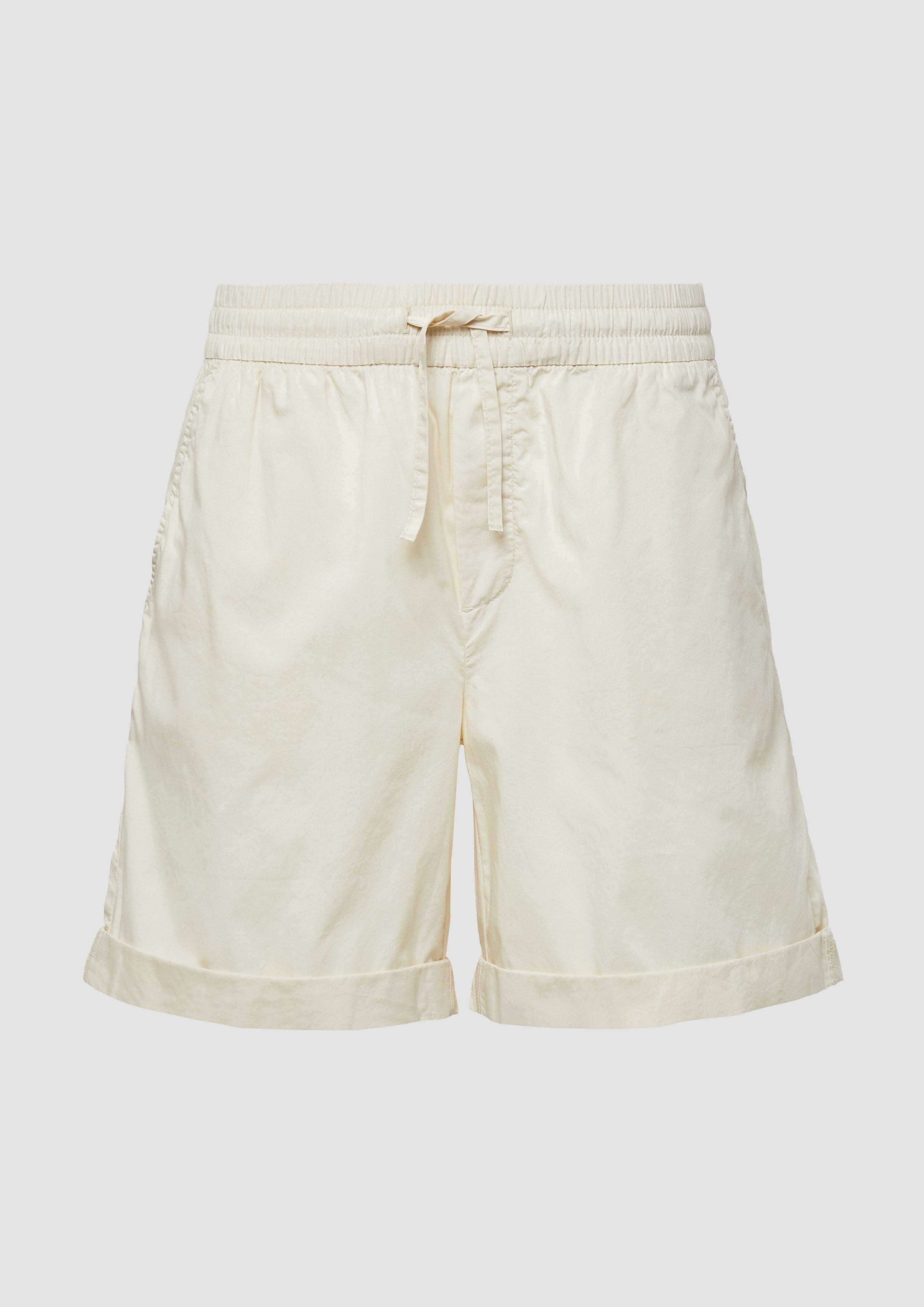 s.Oliver - Leichte Shorts aus Baumwollmix im Relaxed Fit, Damen, creme