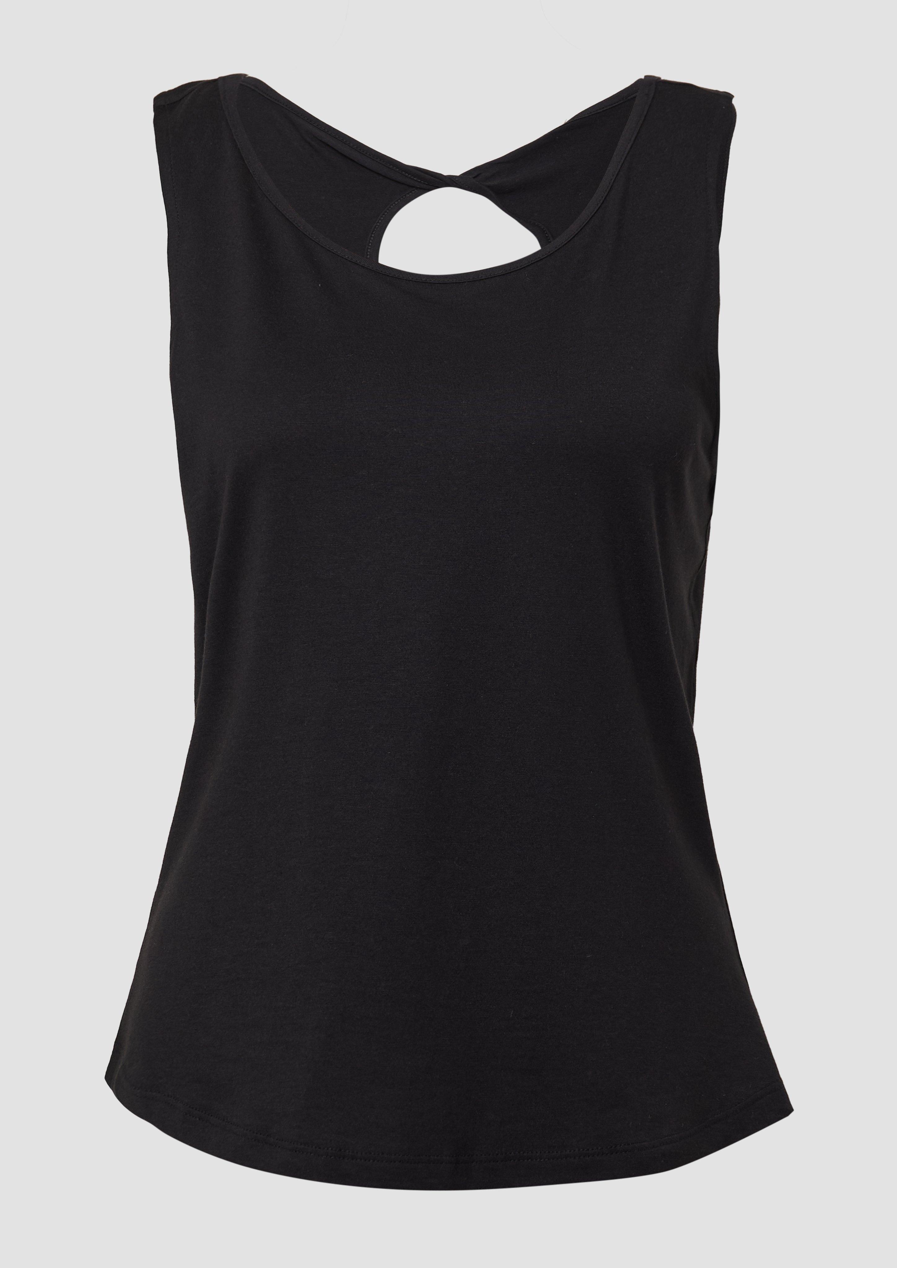 s.Oliver - Top mit dekorativem Cut-out, Damen, schwarz