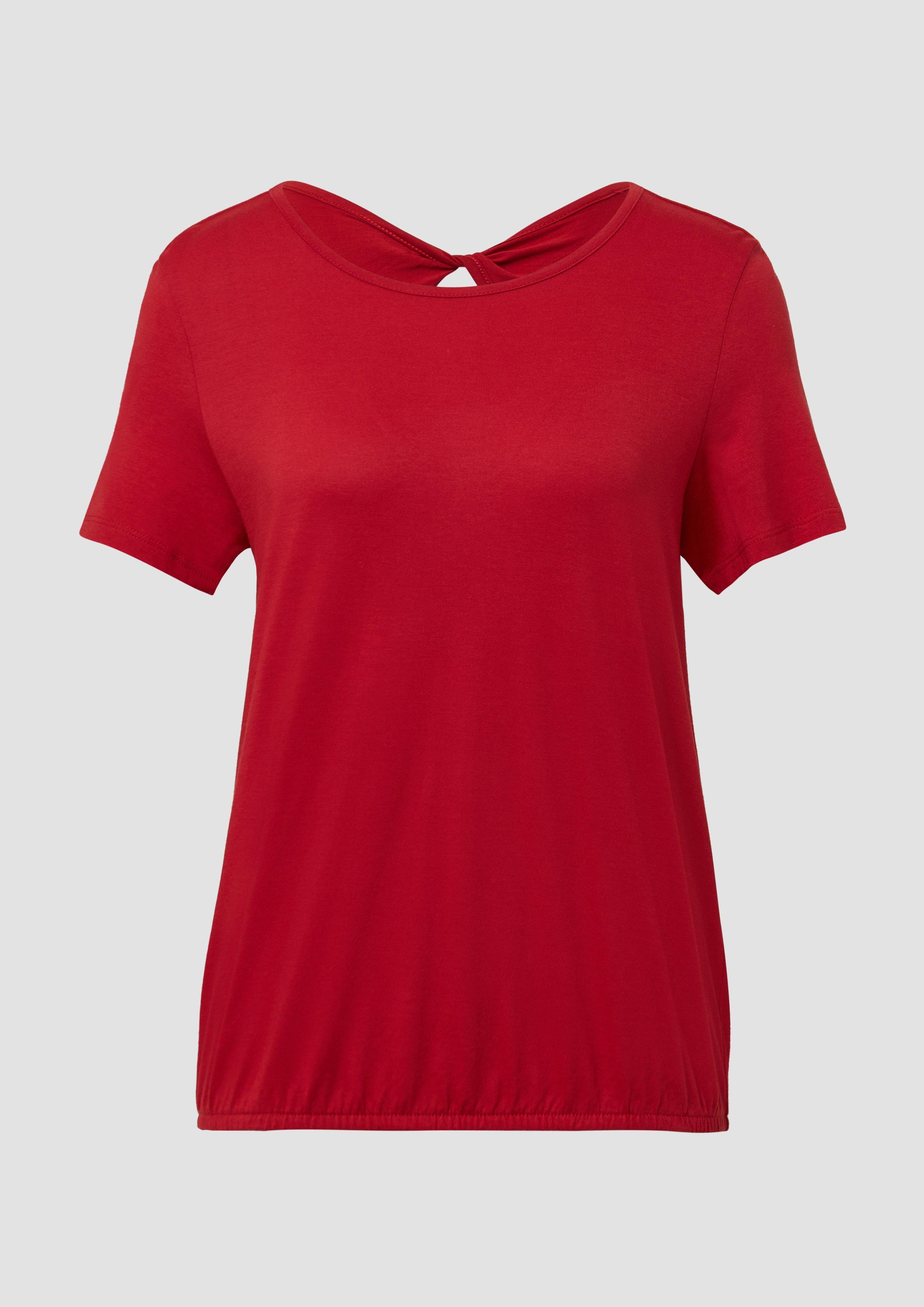 s.Oliver - Jersey-T-Shirt im O-Shape mit Cut-out, Damen, rot