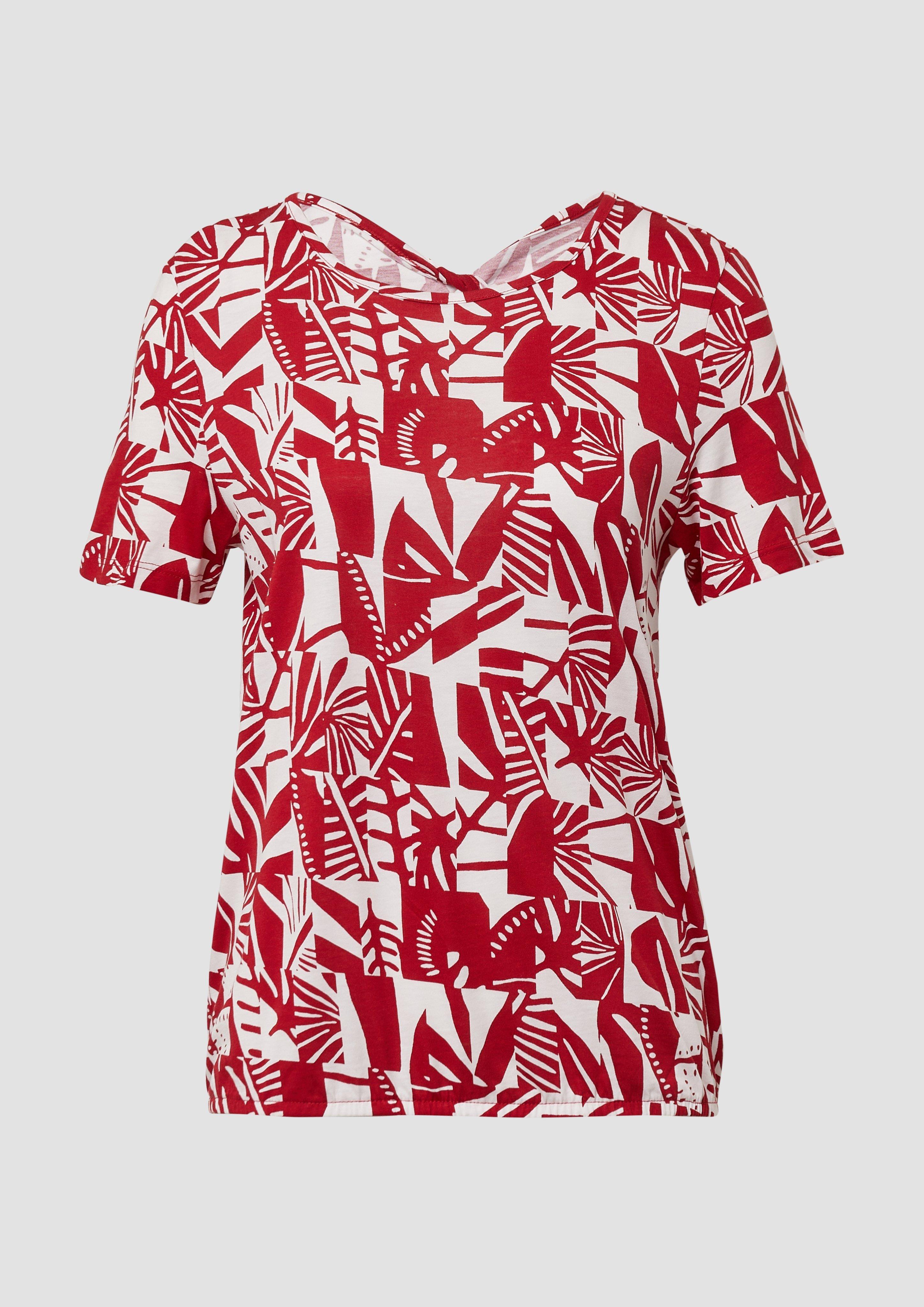 s.Oliver - Jersey-T-Shirt im O-Shape mit Cut-out, Damen, rot