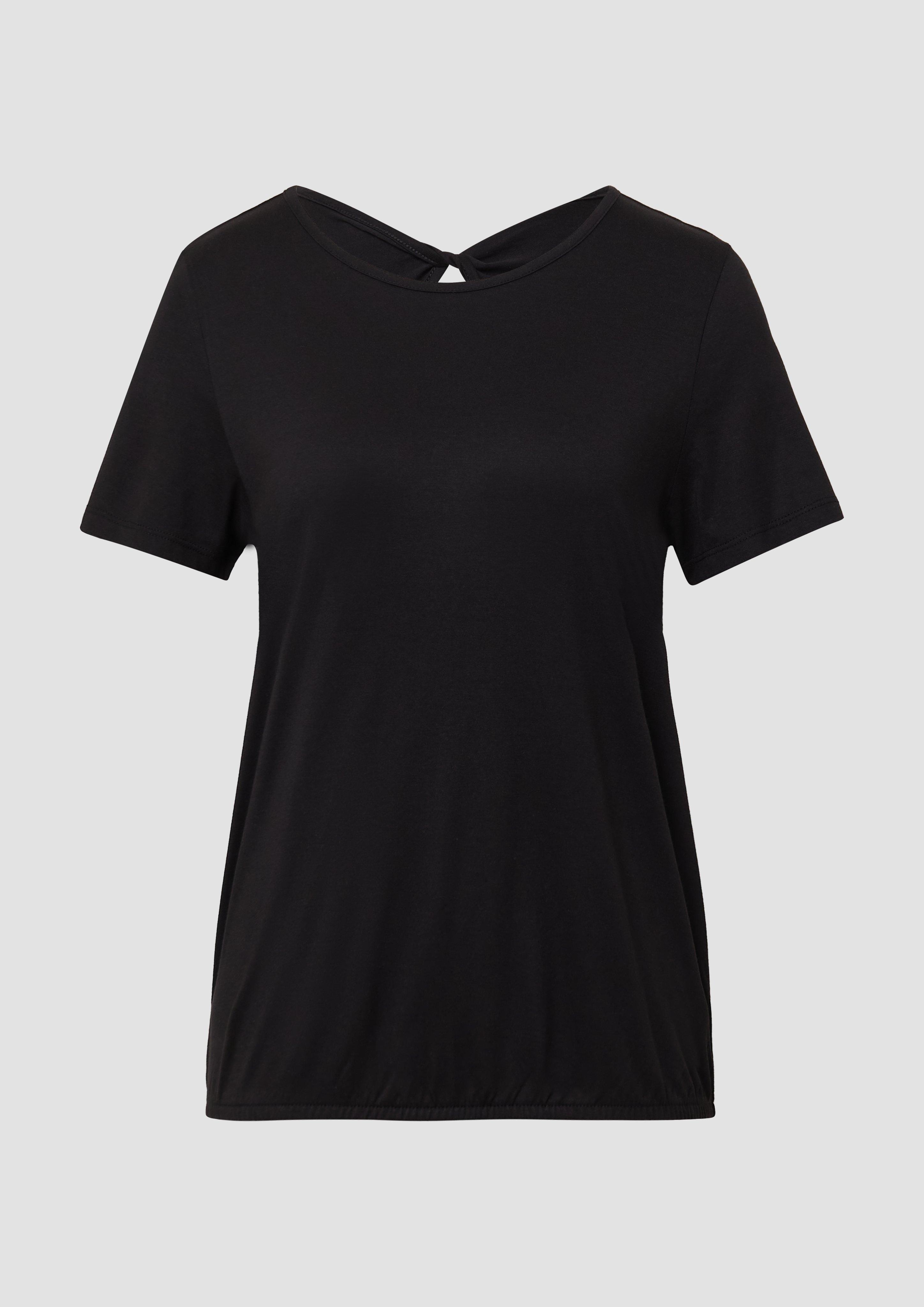 s.Oliver - Jersey-T-Shirt im O-Shape mit Cut-out, Damen, schwarz