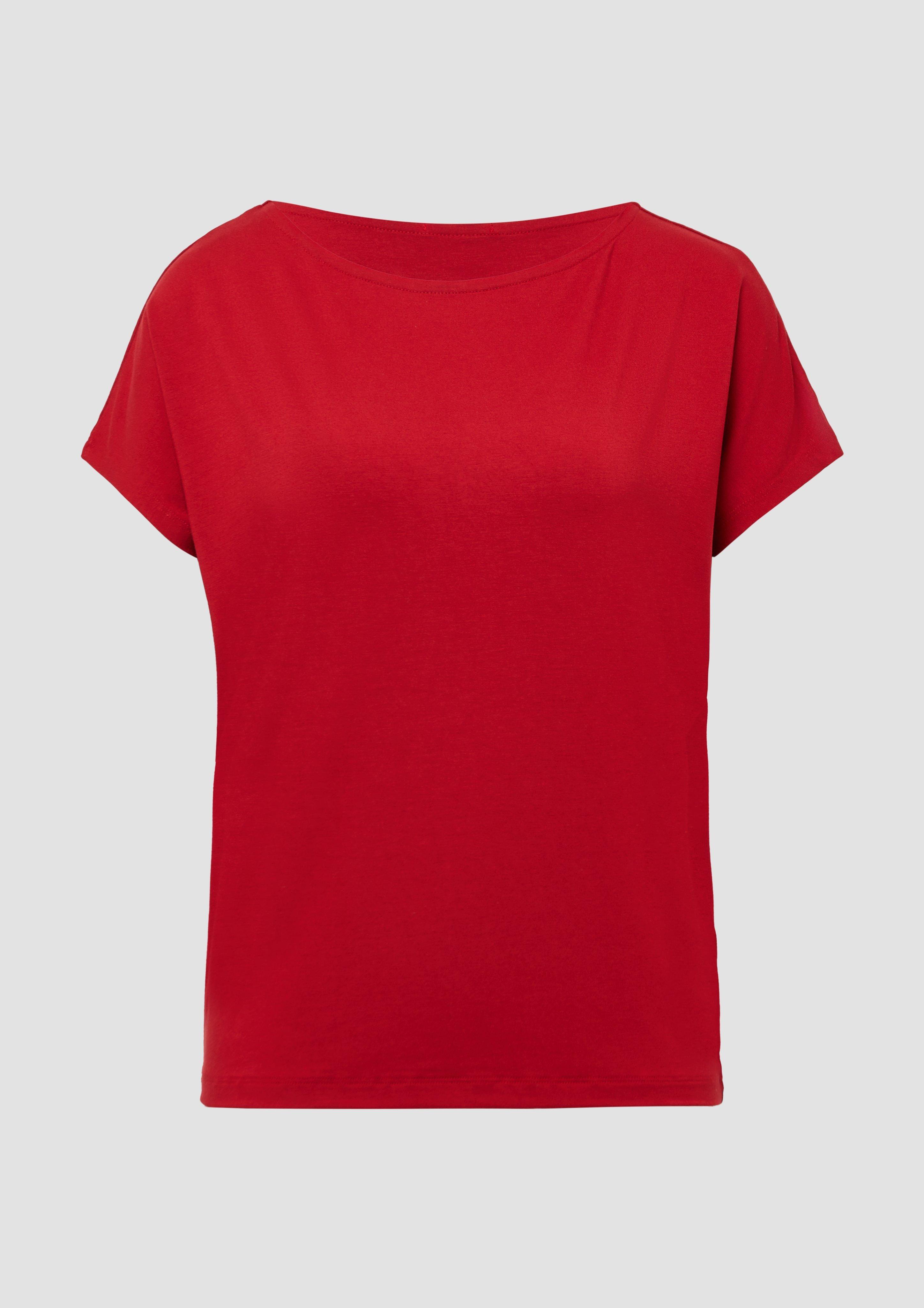 s.Oliver - Fließendes Jersey-Shirt mit überschnittenen Schultern, Damen, rot