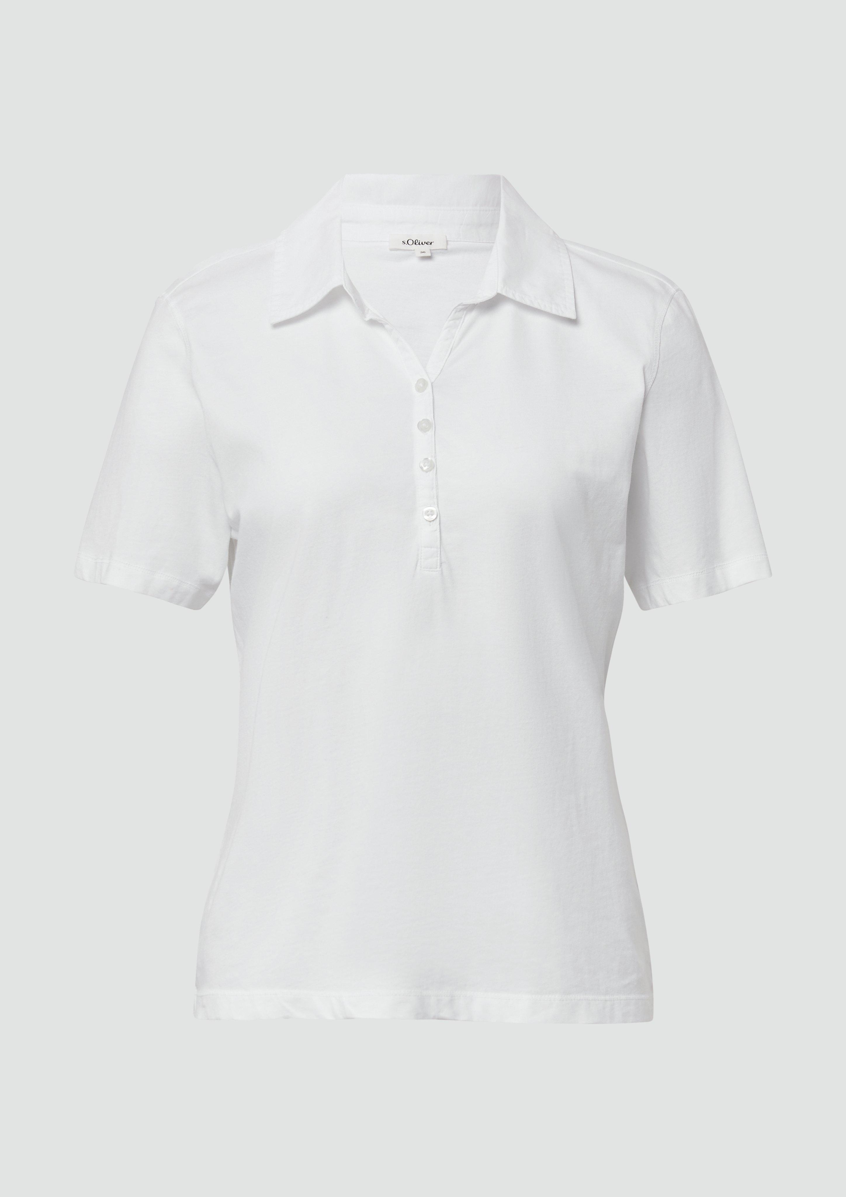 s.Oliver - Jersey-Polo mit Knopfleiste, Damen, weiß