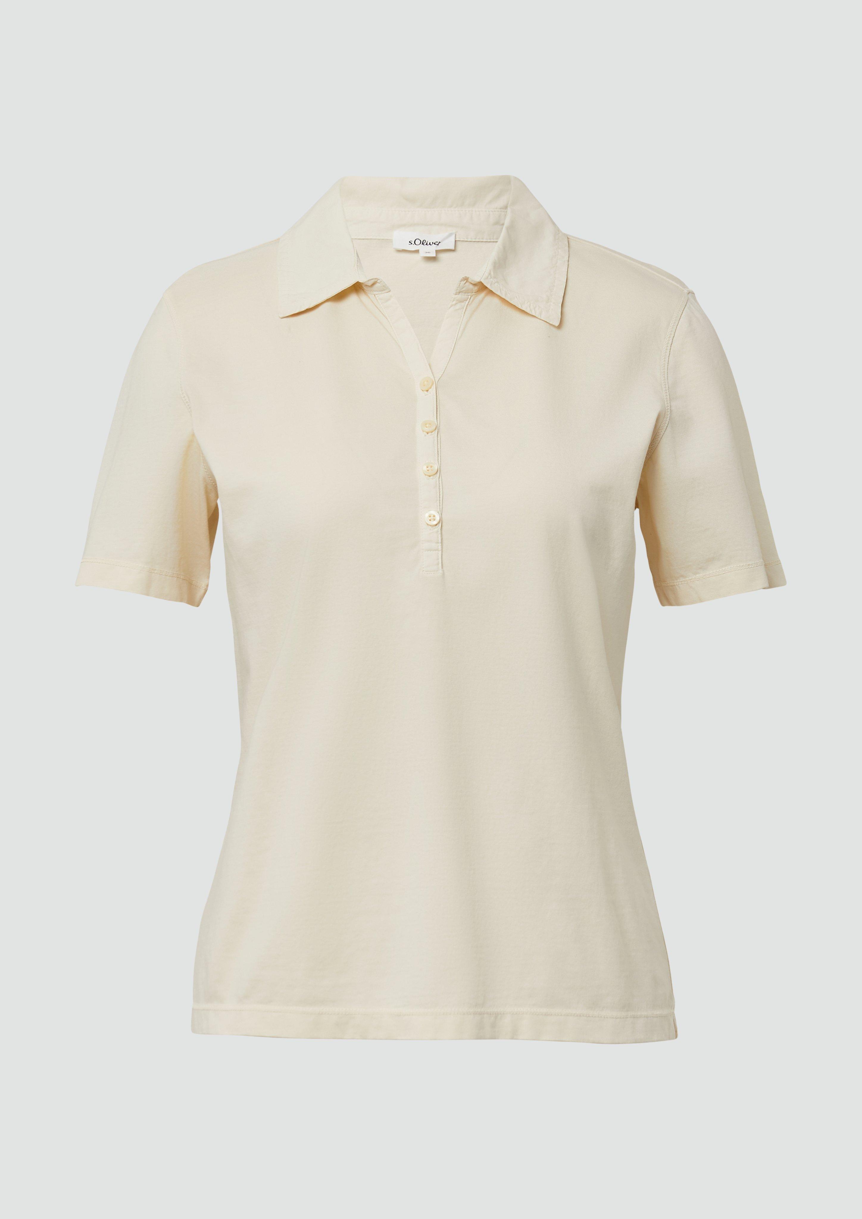 s.Oliver - Jersey-Polo mit Knopfleiste, Damen, gelb