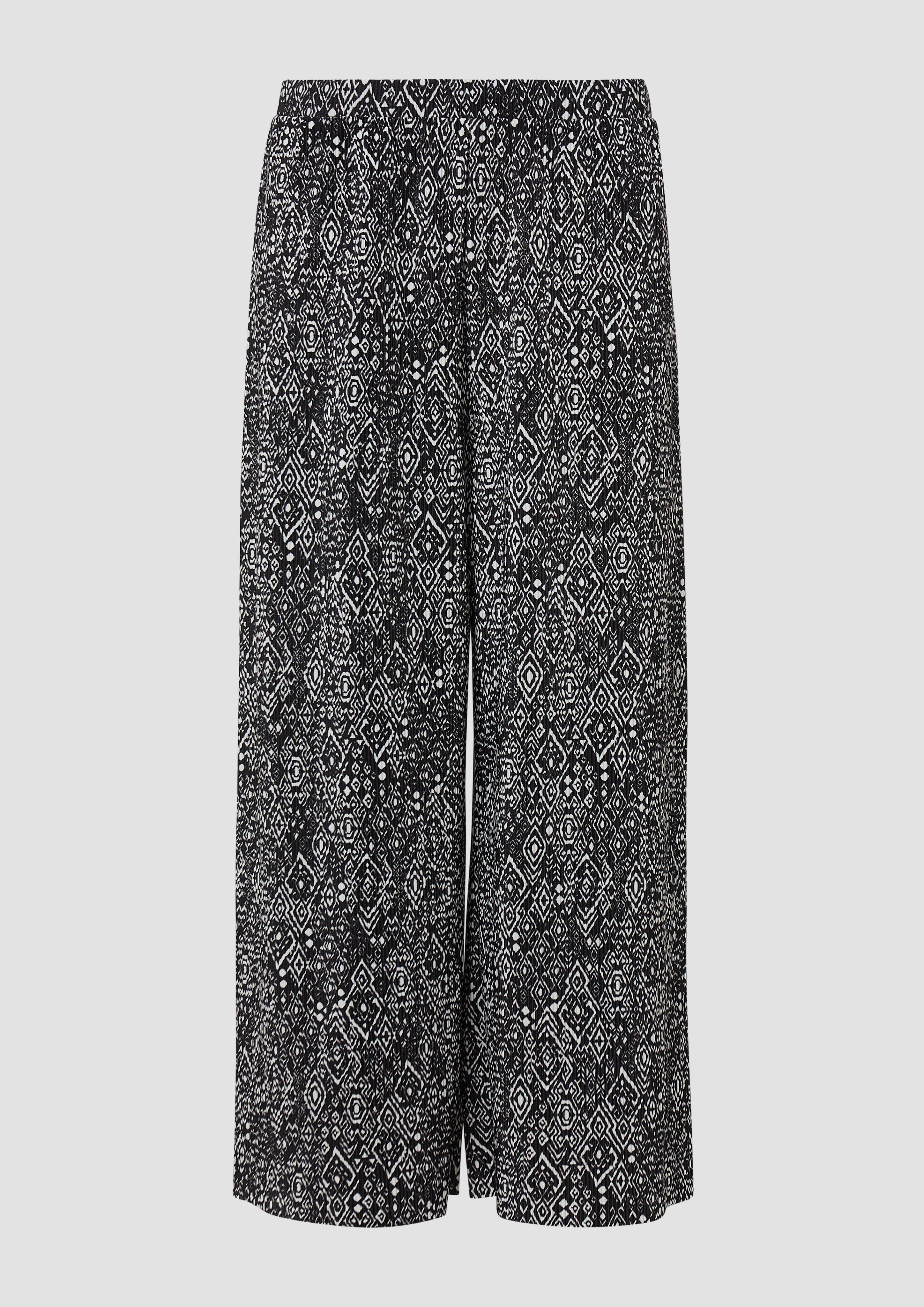 s.Oliver - Plissierte Culotte aus Jersey, Damen, schwarz