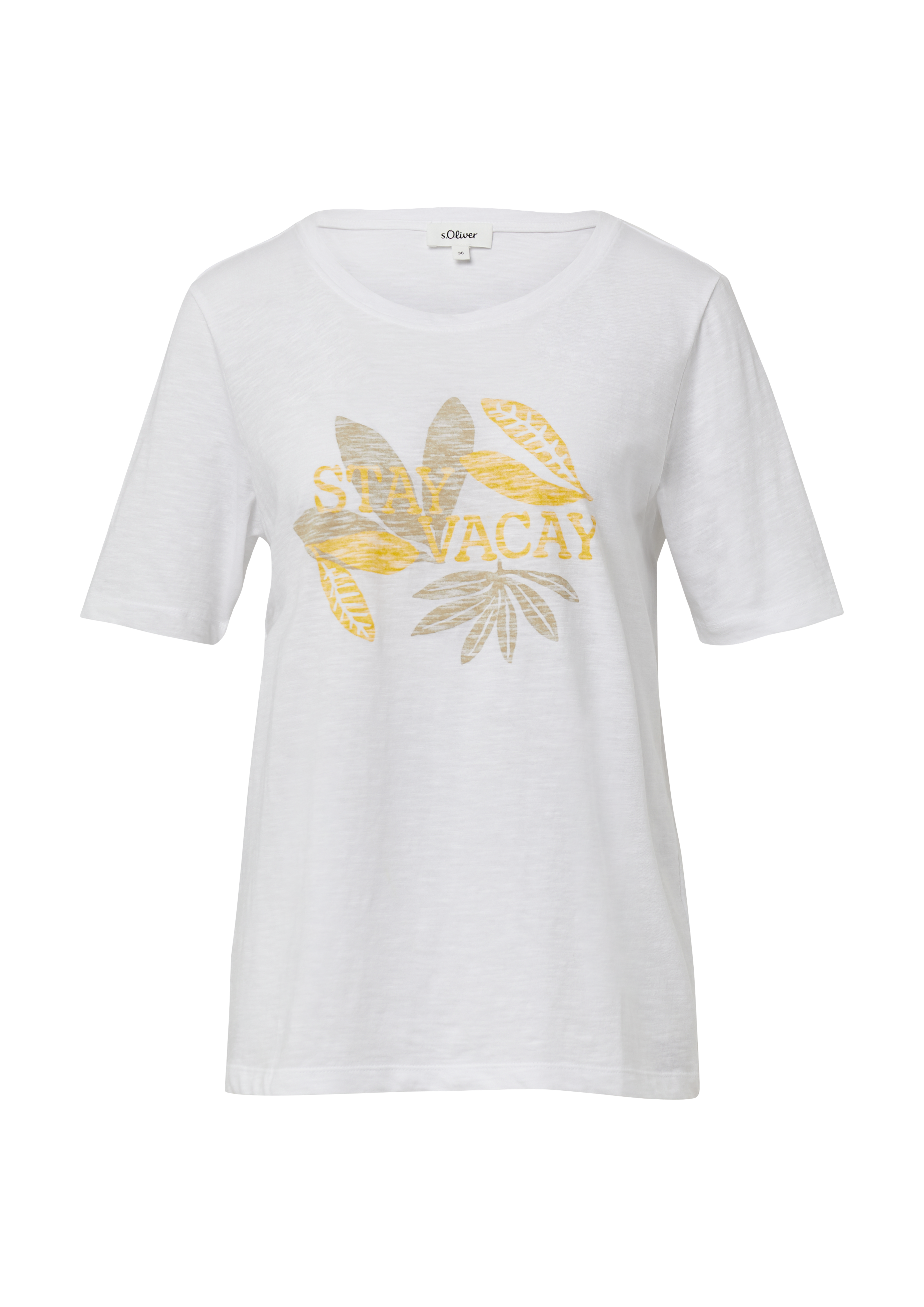 s.Oliver Print-T-Shirt Mit Flammgarnstruktur Im Relaxed Fit