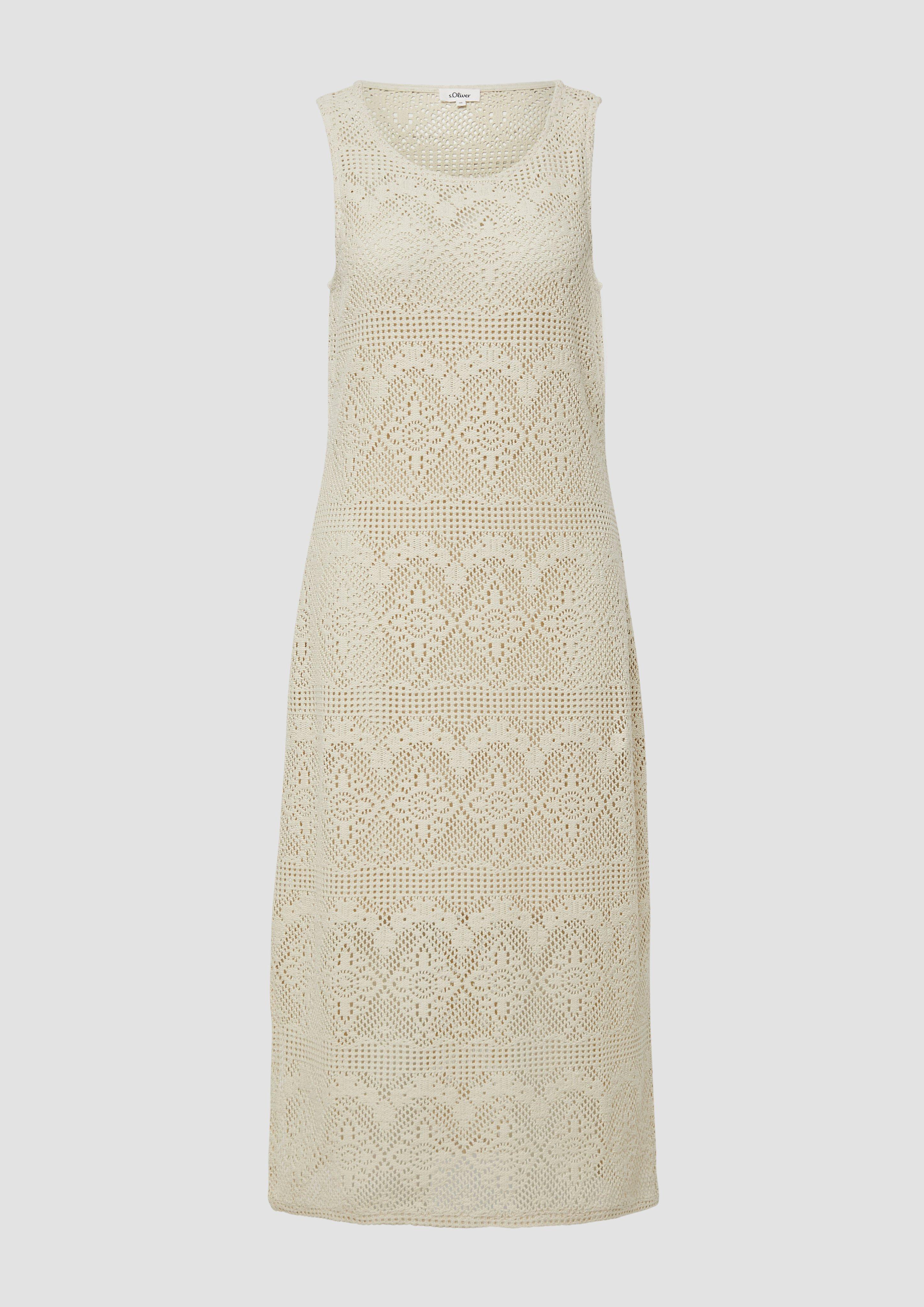 s.Oliver - Häkel-Kleid mit Jerseyfutter, Damen, creme