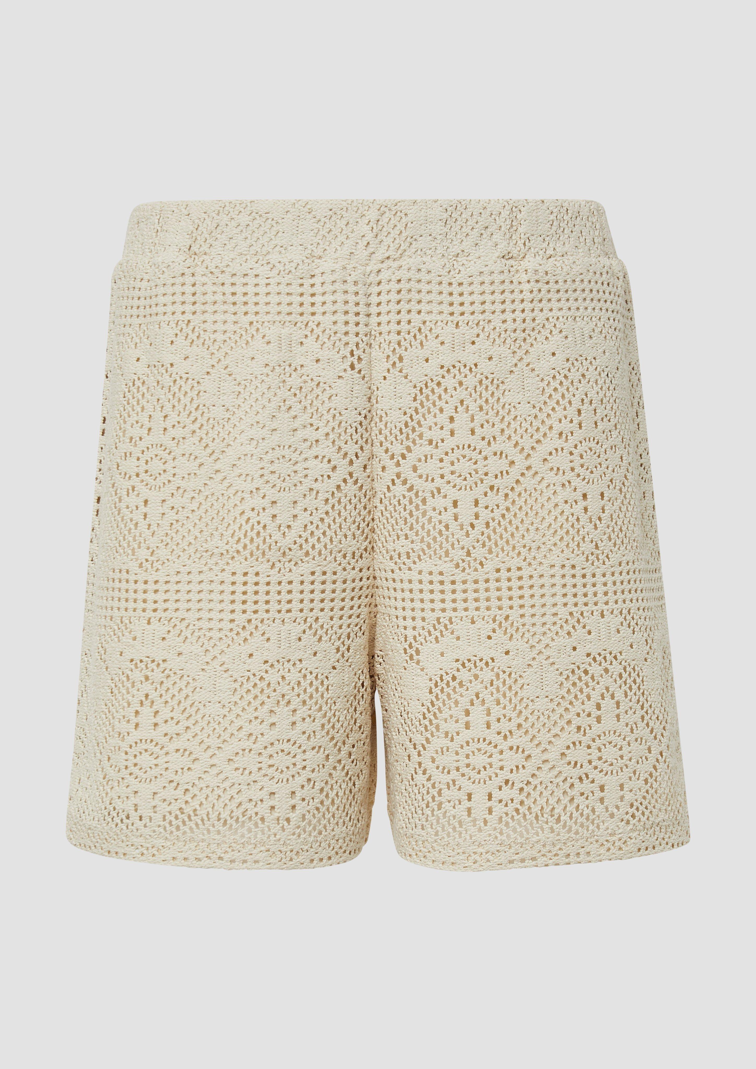 s.Oliver - Shorts aus Häkelspitze mit Jerseyfutter, Damen, creme