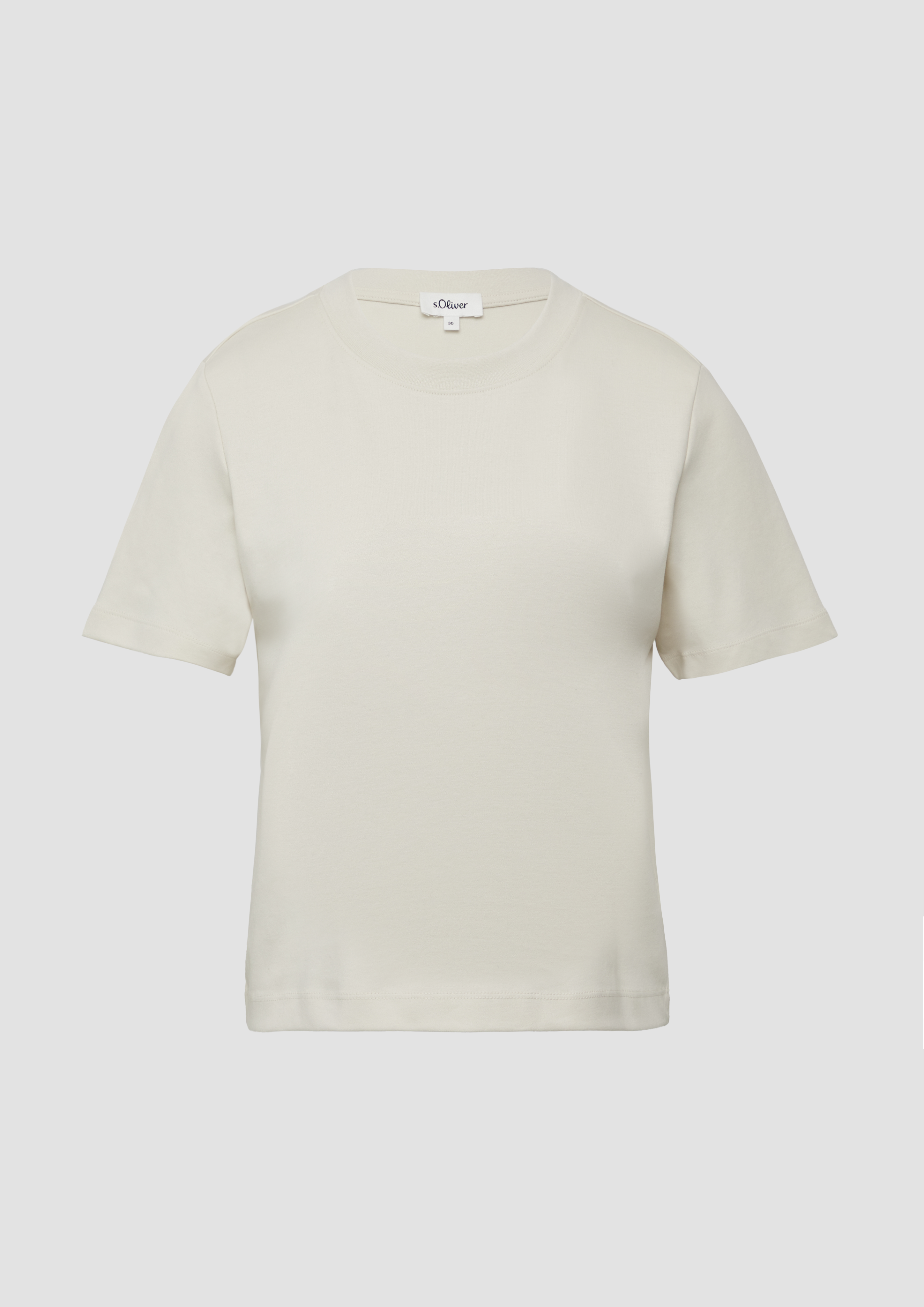 s.Oliver - T-Shirt aus Interlockjersey mit Rundhalsausschnitt, Damen, creme