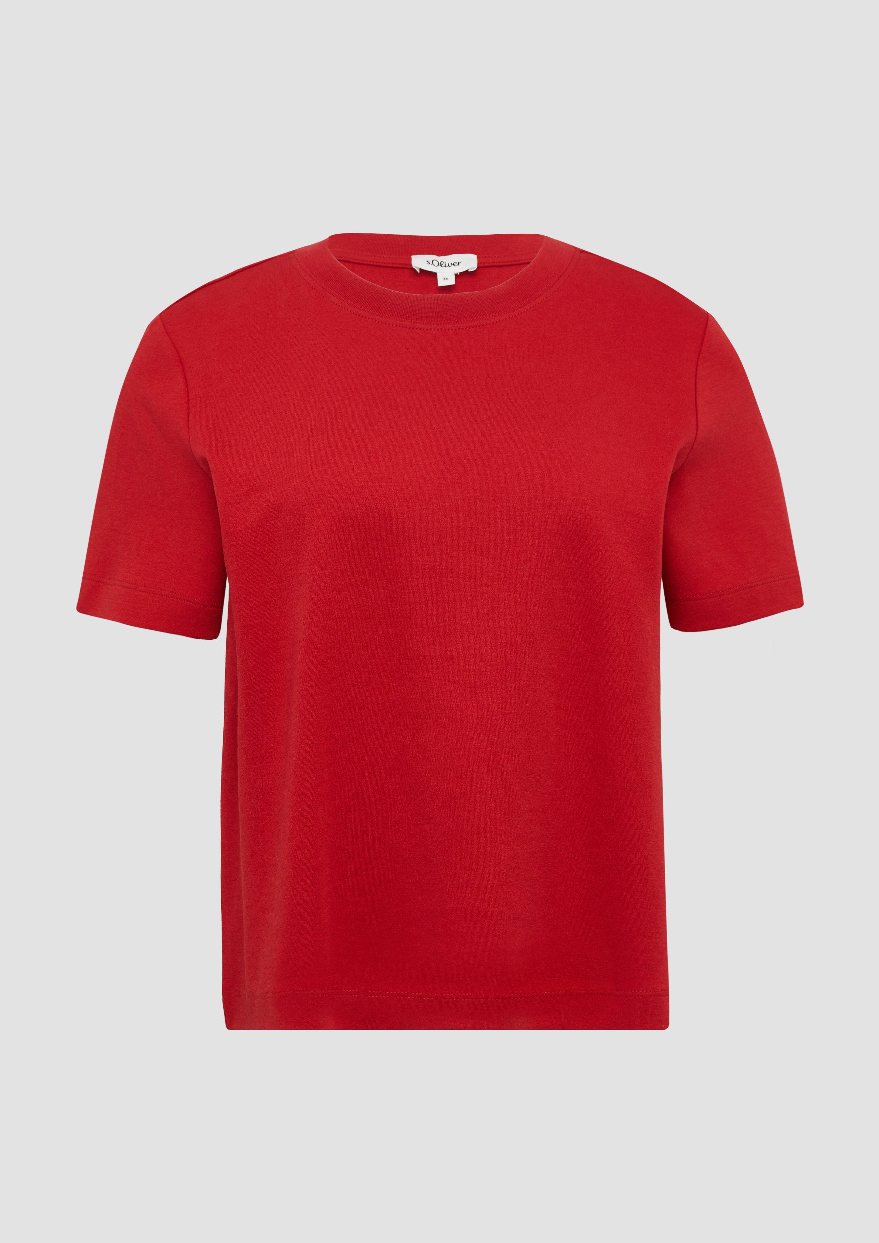 s.Oliver - T-Shirt aus Interlockjersey mit Rundhalsausschnitt, Damen, rot