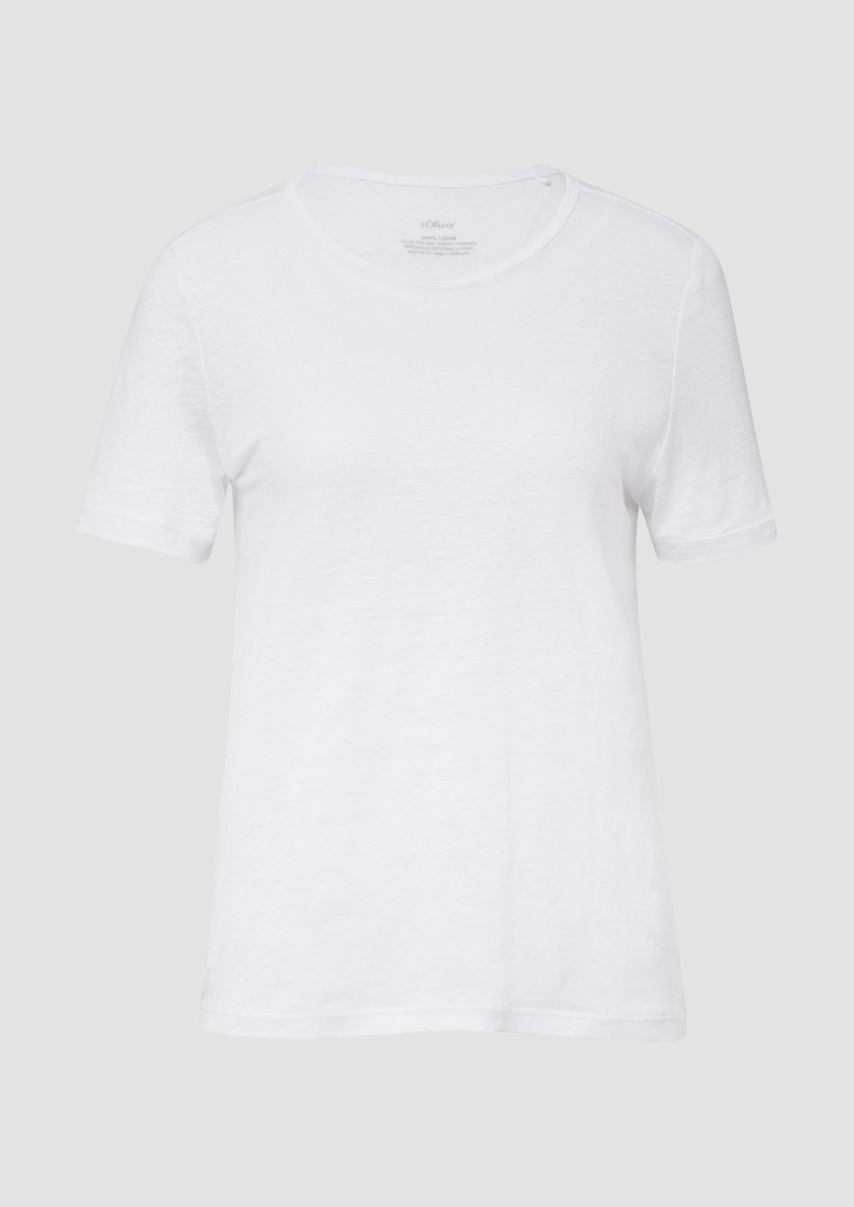 s.Oliver - Jersey-T-Shirt aus Leinen, Damen, weiß