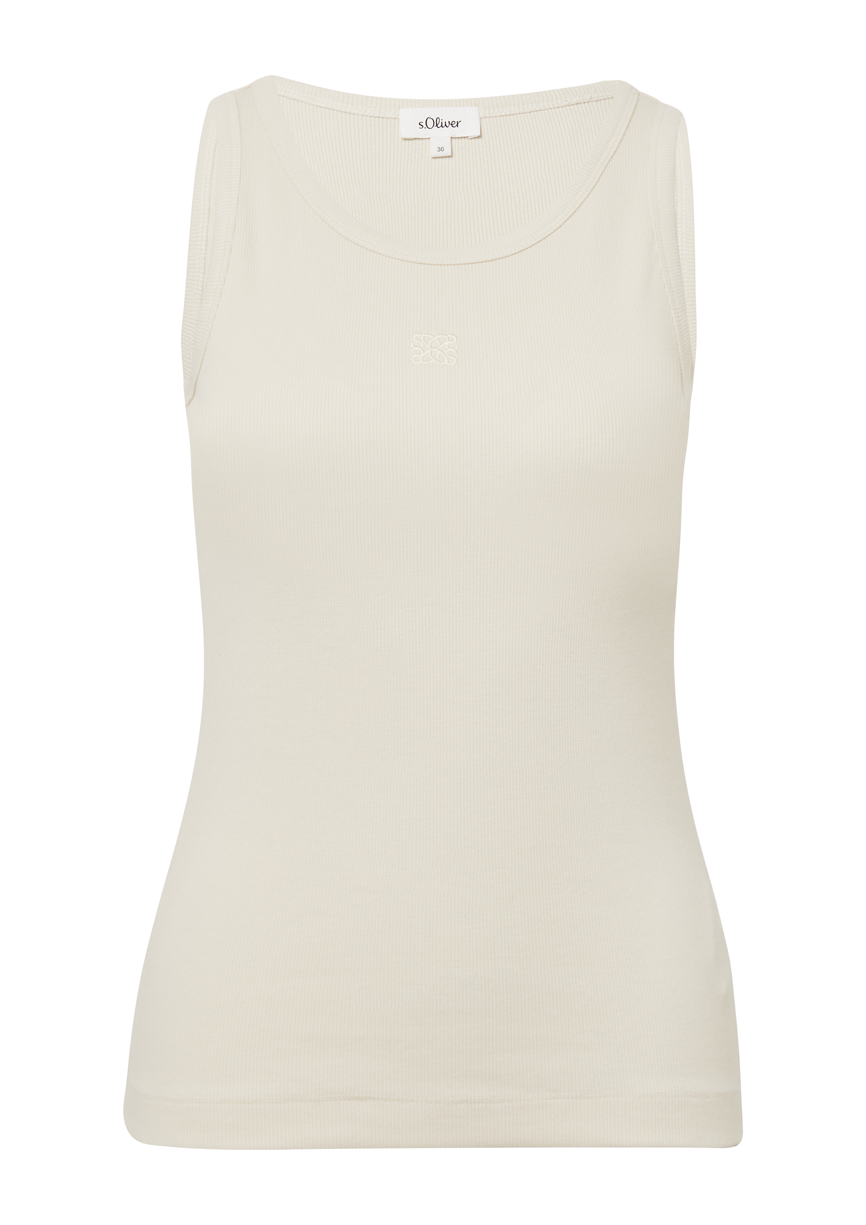 s.Oliver Ripp-Top im Slim Fit mit Stickerei 2166352.0750.48