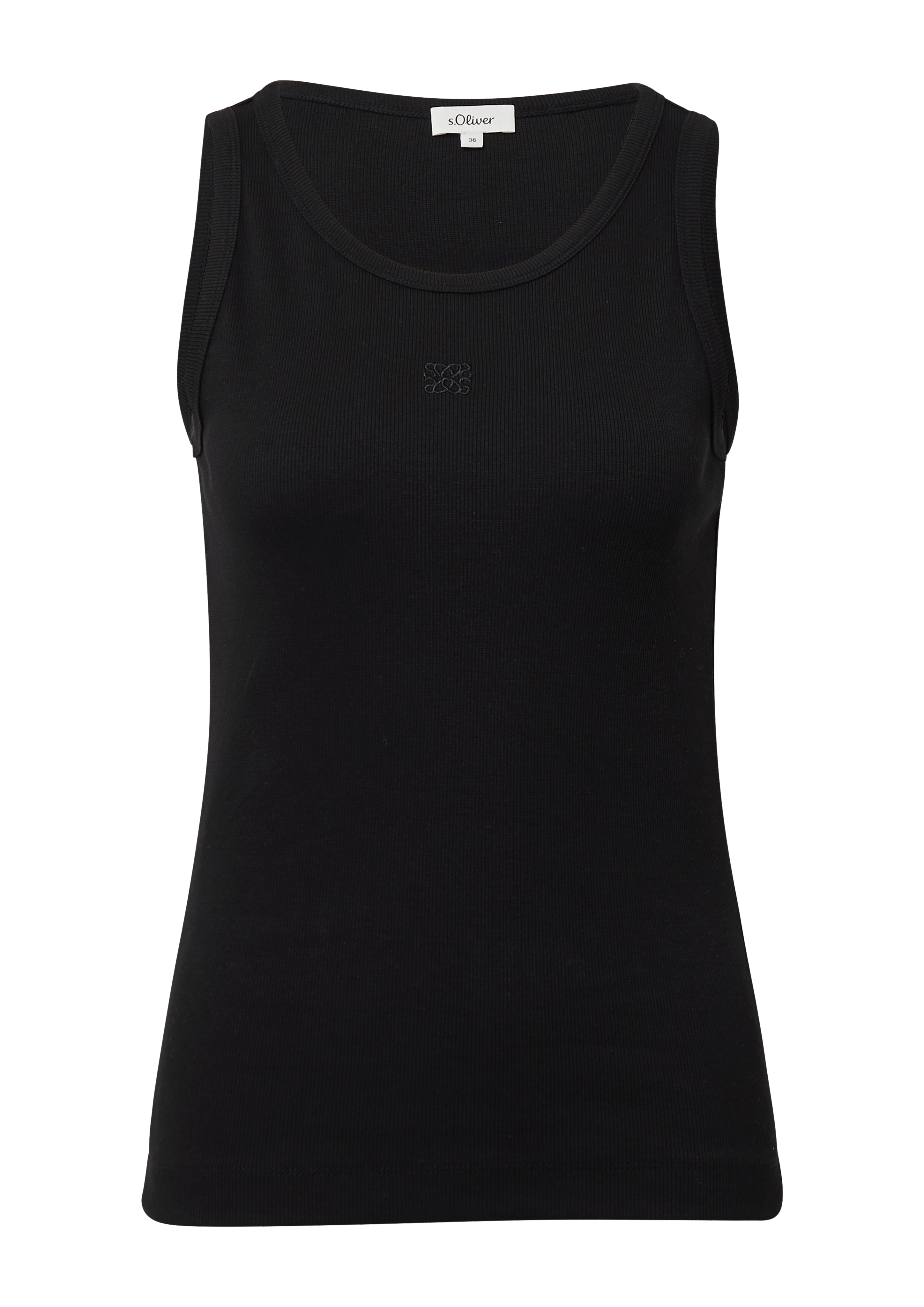 s.Oliver Ripp-Top im Slim Fit mit Stickerei 2166352.9999.46