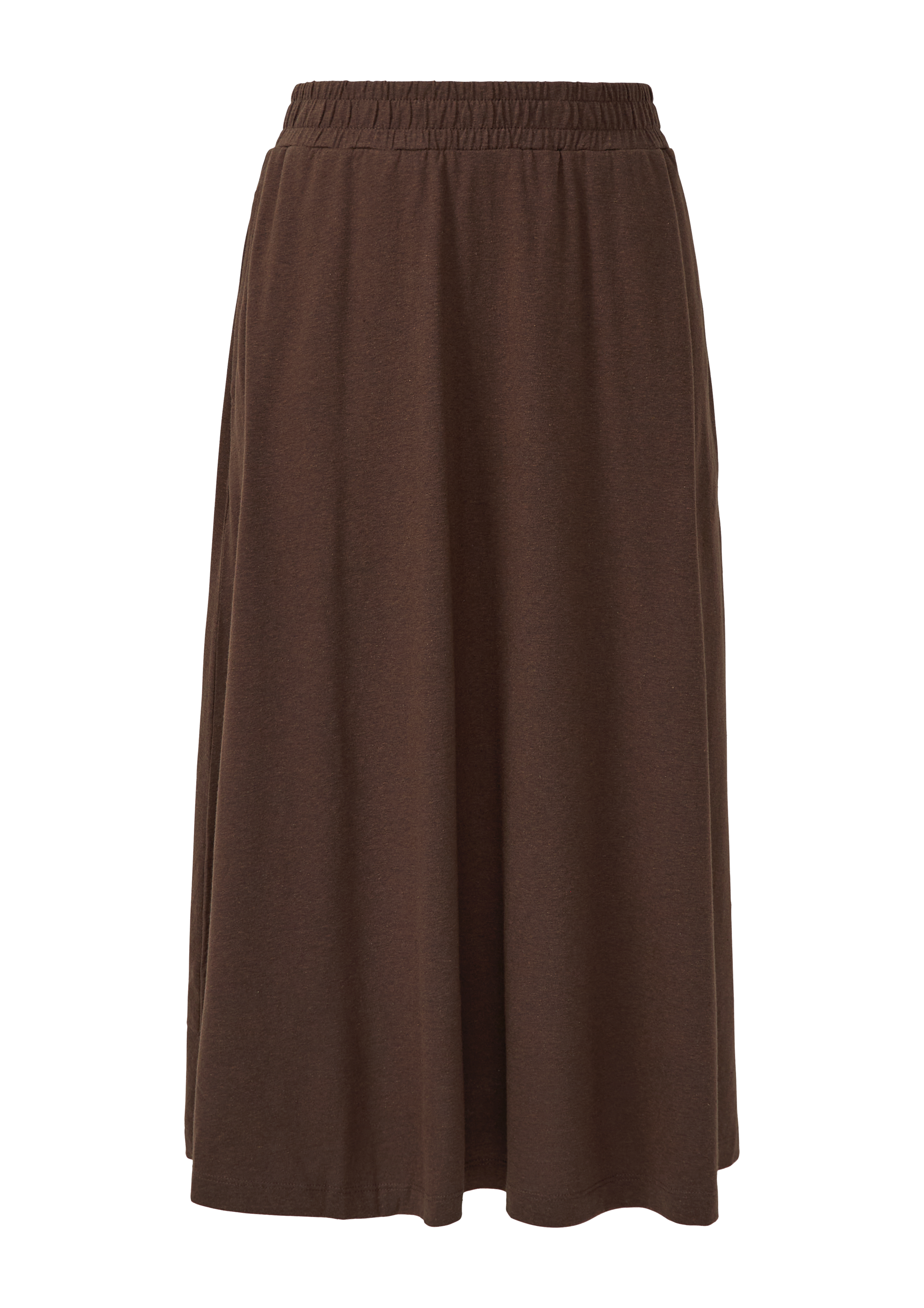 Jersey midi skirt with slit pockets - Mocca | s.Oliver