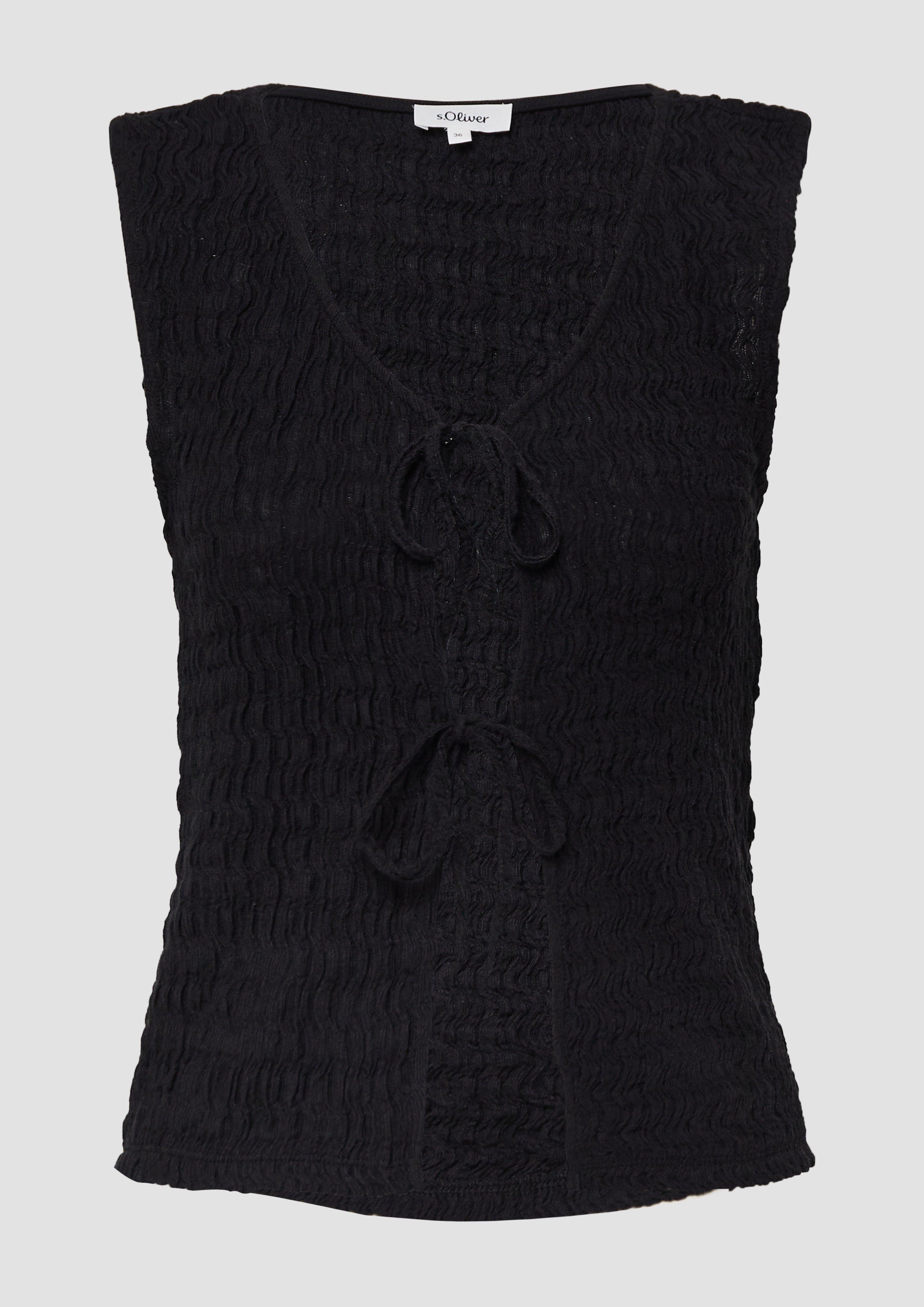 s.Oliver - Strukturierte Slim-Fit-Weste aus Baumwollmix, Damen, schwarz