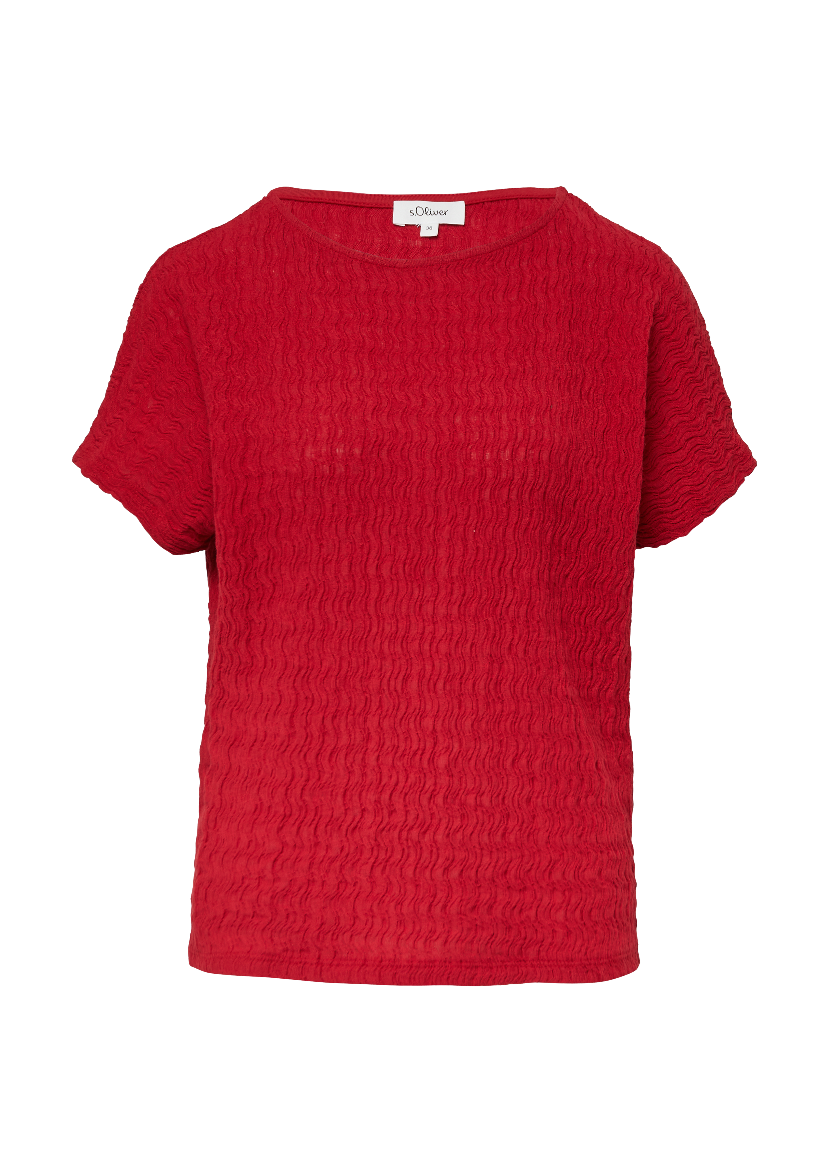 Strukturiertes T-Shirt aus Baumwollmix im Relaxed Fit
