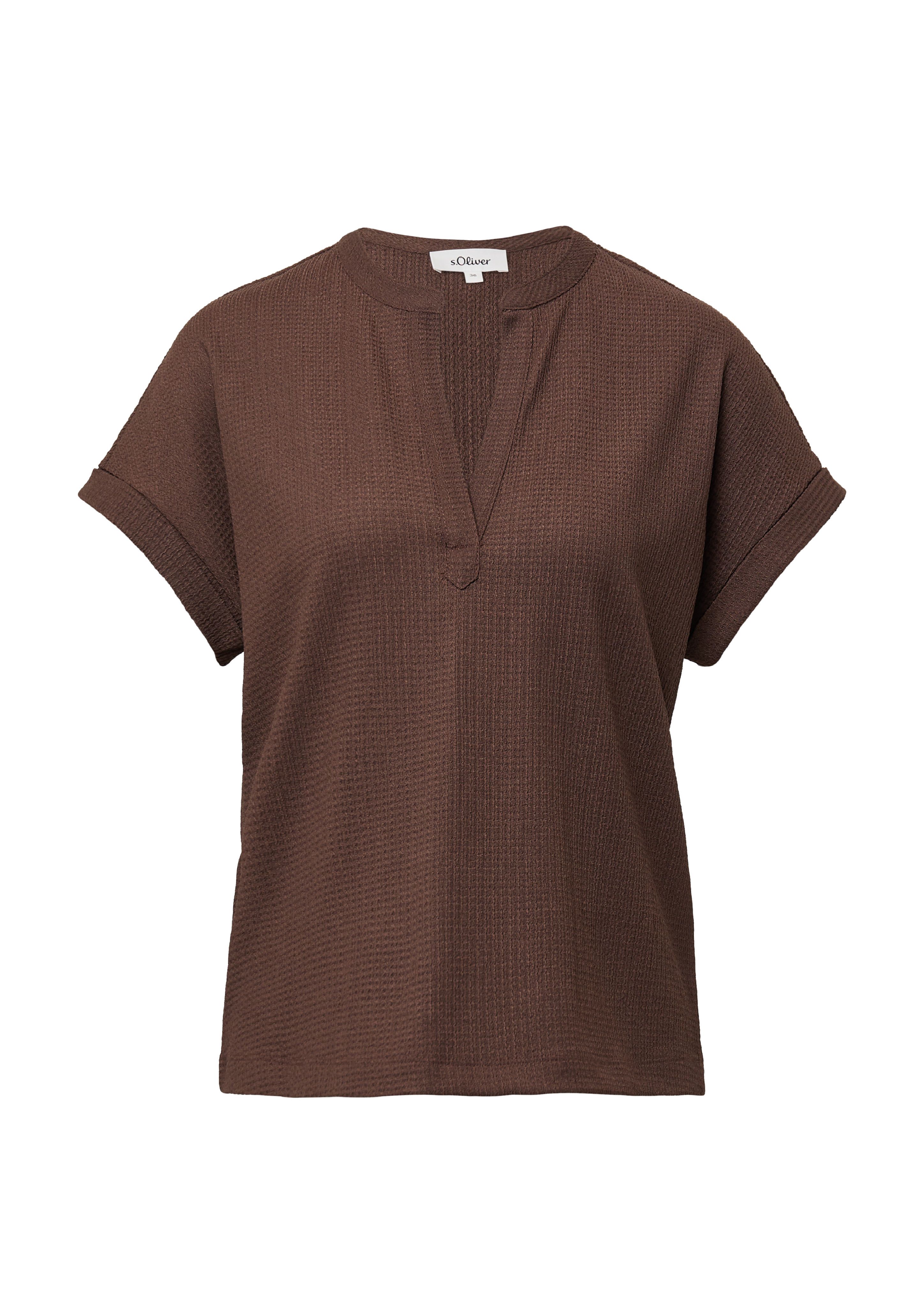 s.Oliver Strukturiertes T-Shirt Im Relaxed Fit Mit V-Ausschnitt