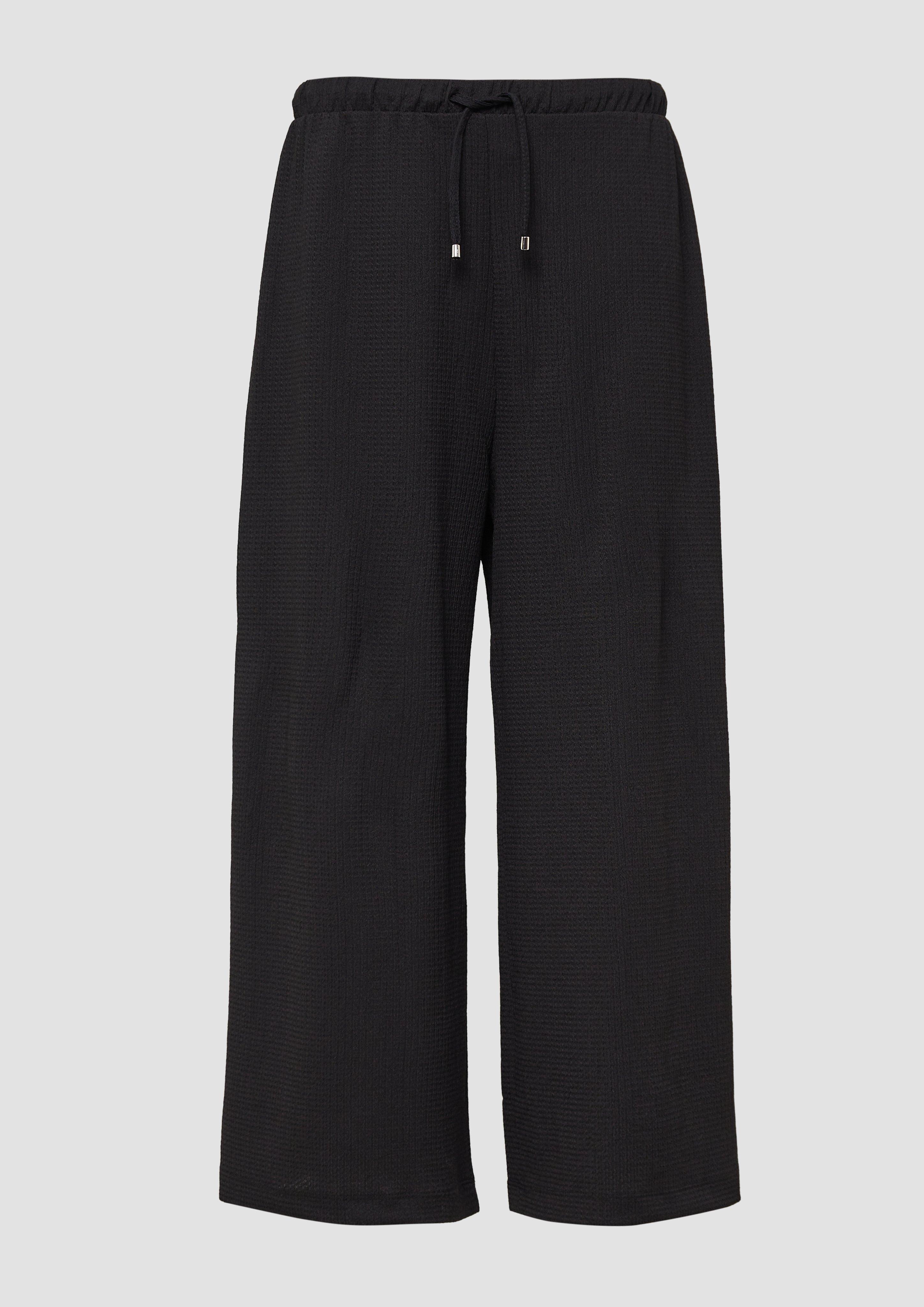 s.Oliver - Strukturierte Culotte mit Elastikbund, Damen, schwarz