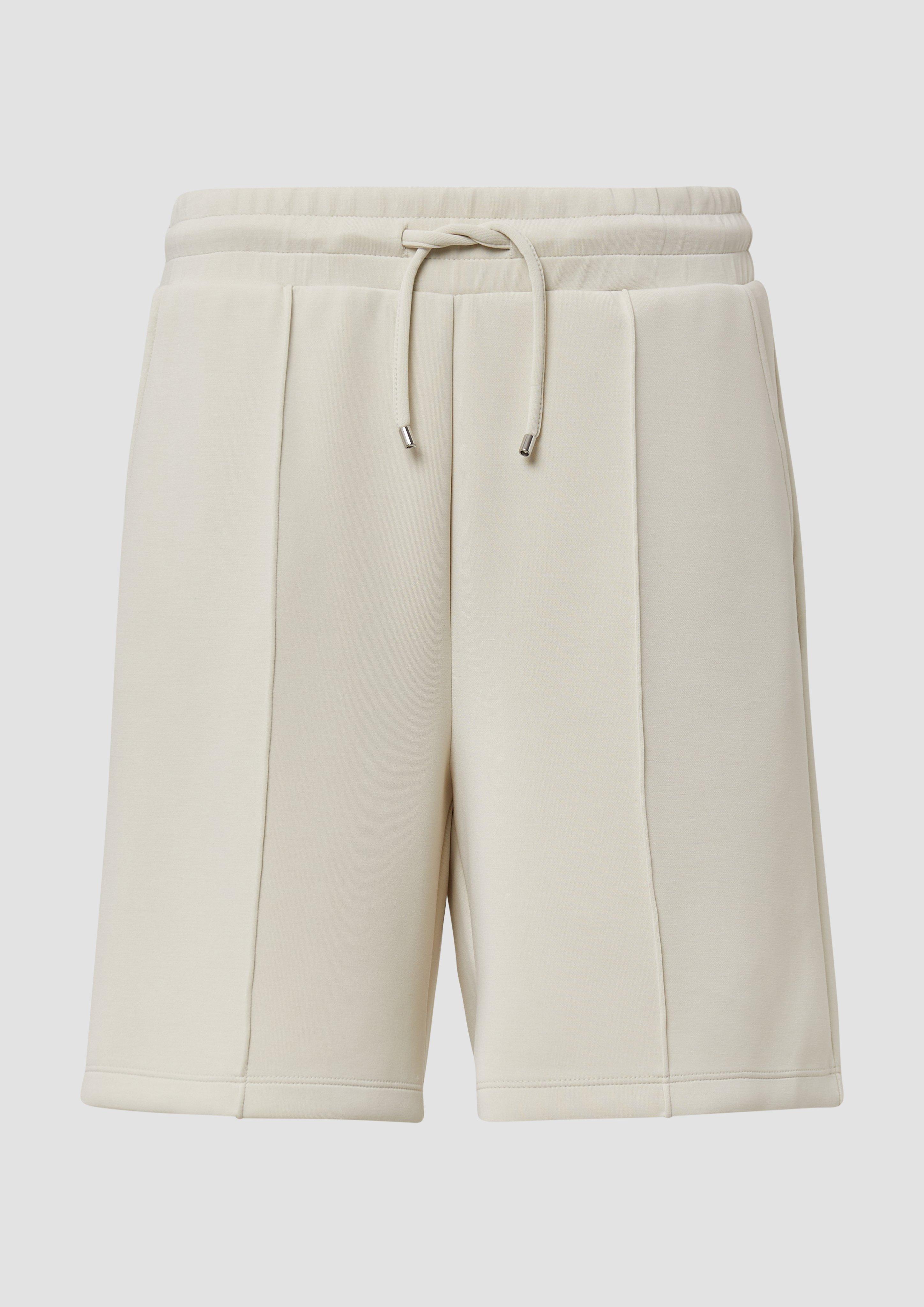 s.Oliver - Shorts aus Scuba mit Ziernaht, Damen, creme