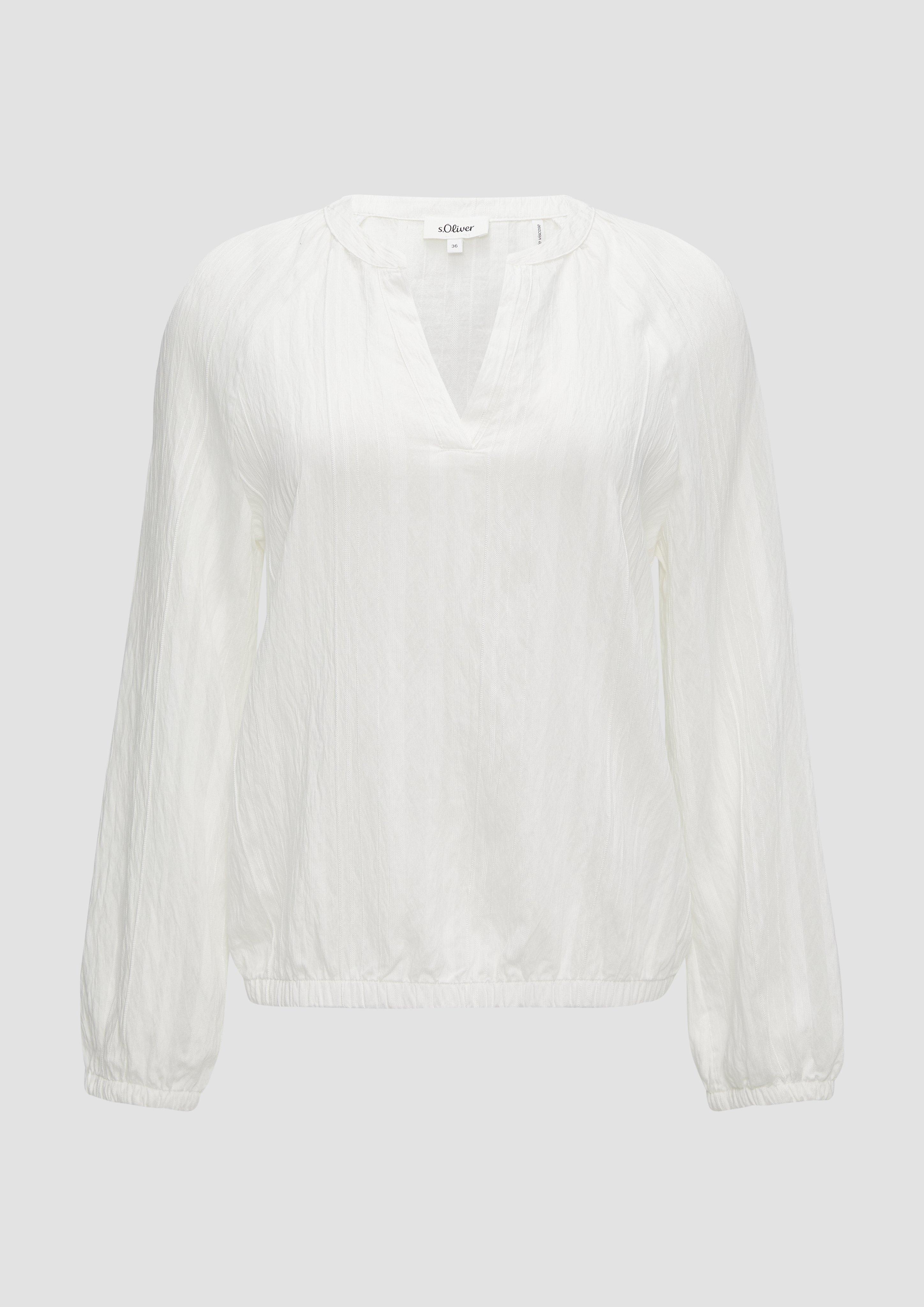 s.Oliver - Bluse mit Strukturstreifen, Damen, creme