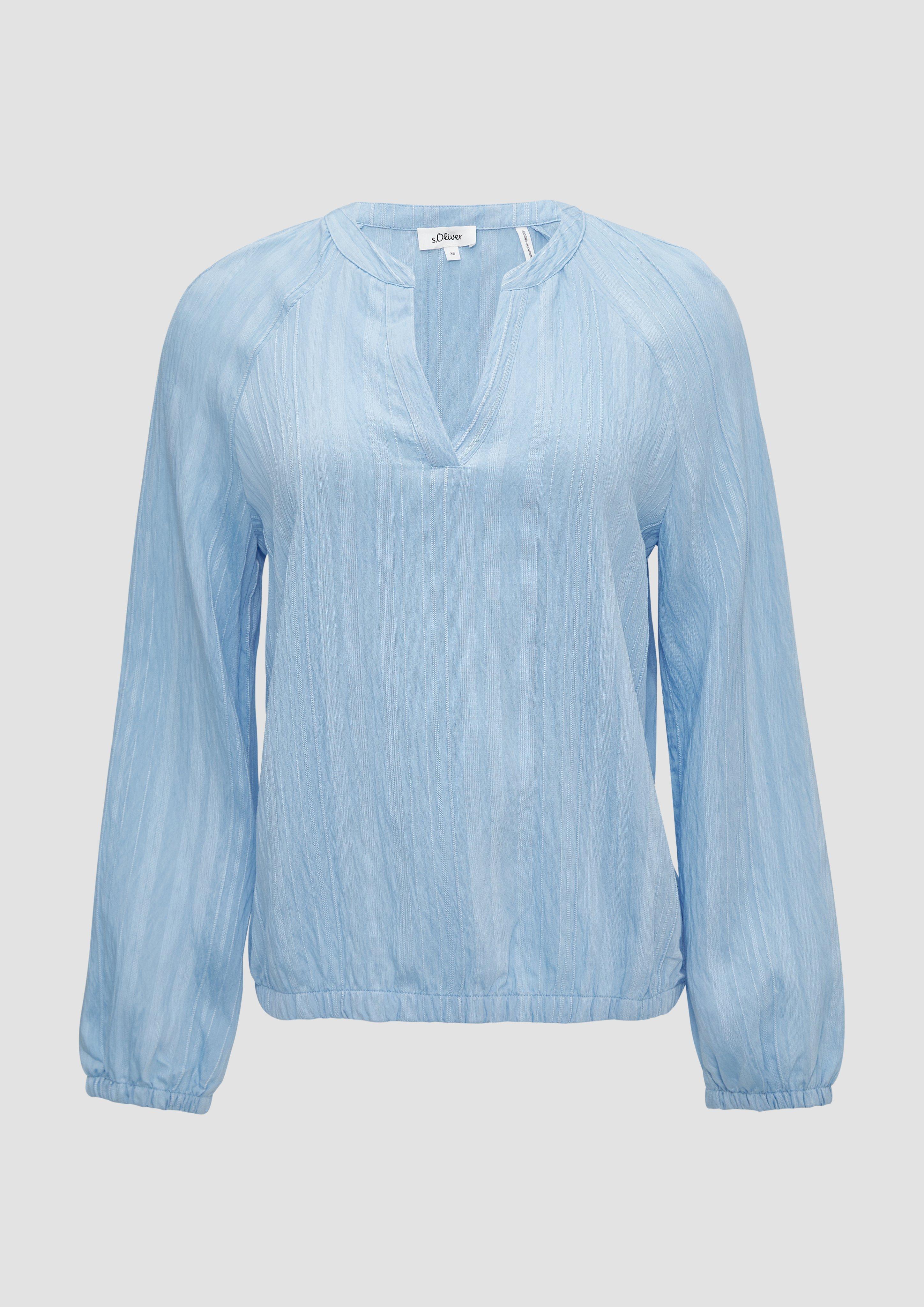 s.Oliver - Bluse mit Strukturstreifen, Damen, blau