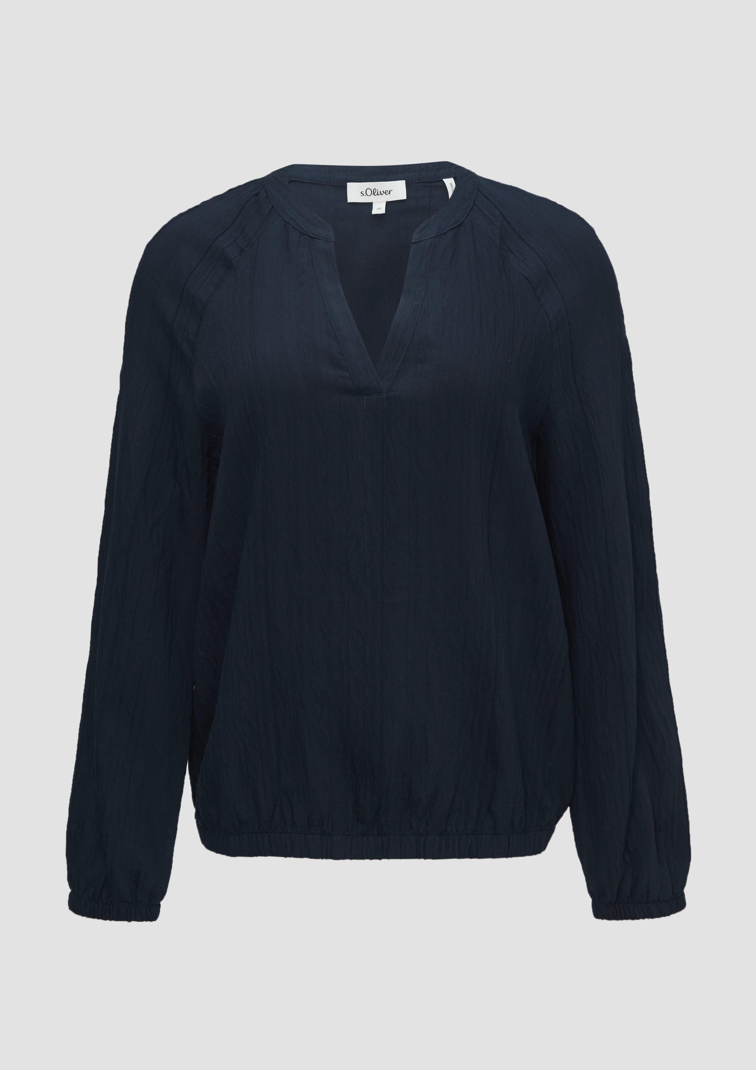 s.Oliver - Bluse mit Strukturstreifen, Damen, blau