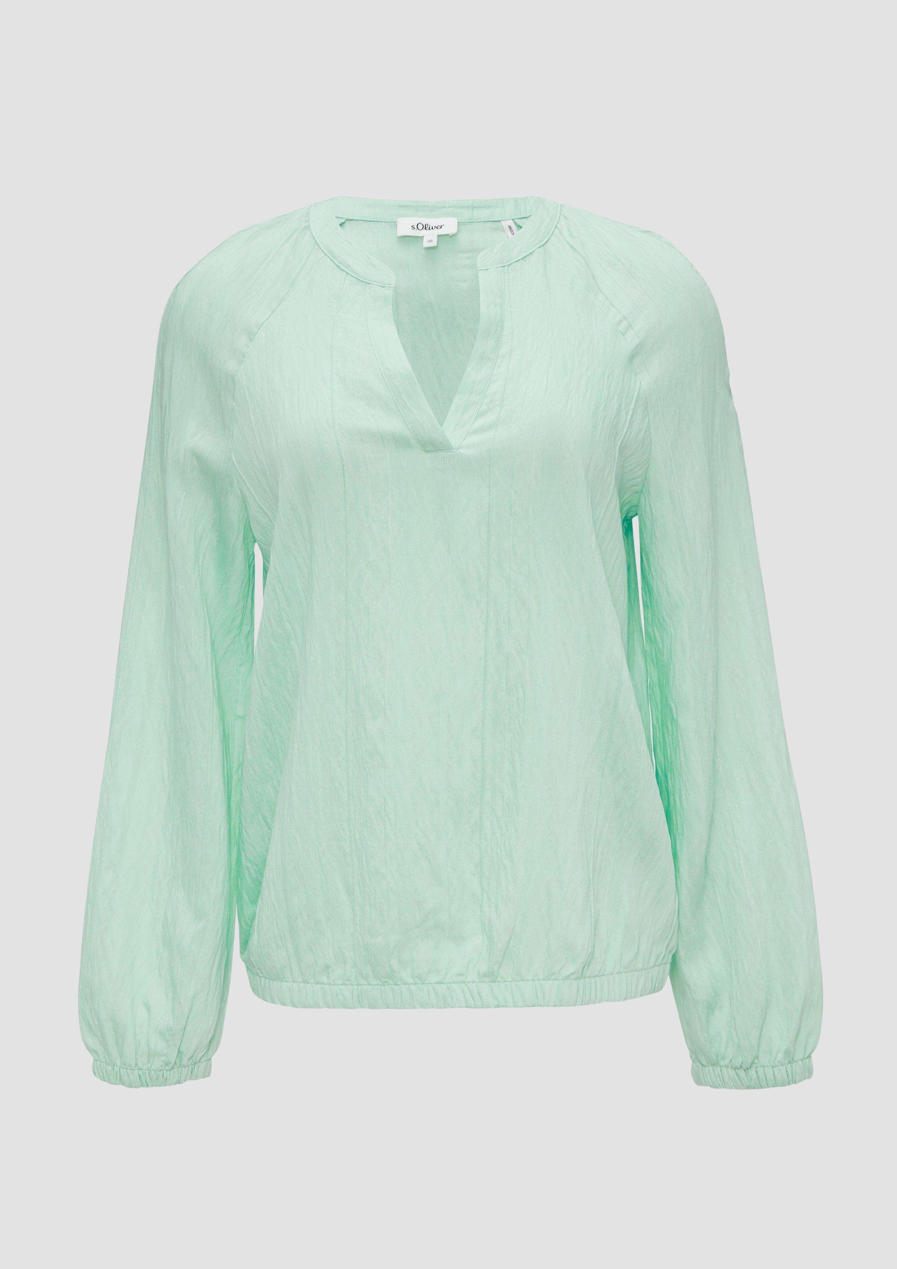 s.Oliver - Bluse mit Strukturstreifen, Damen, grün