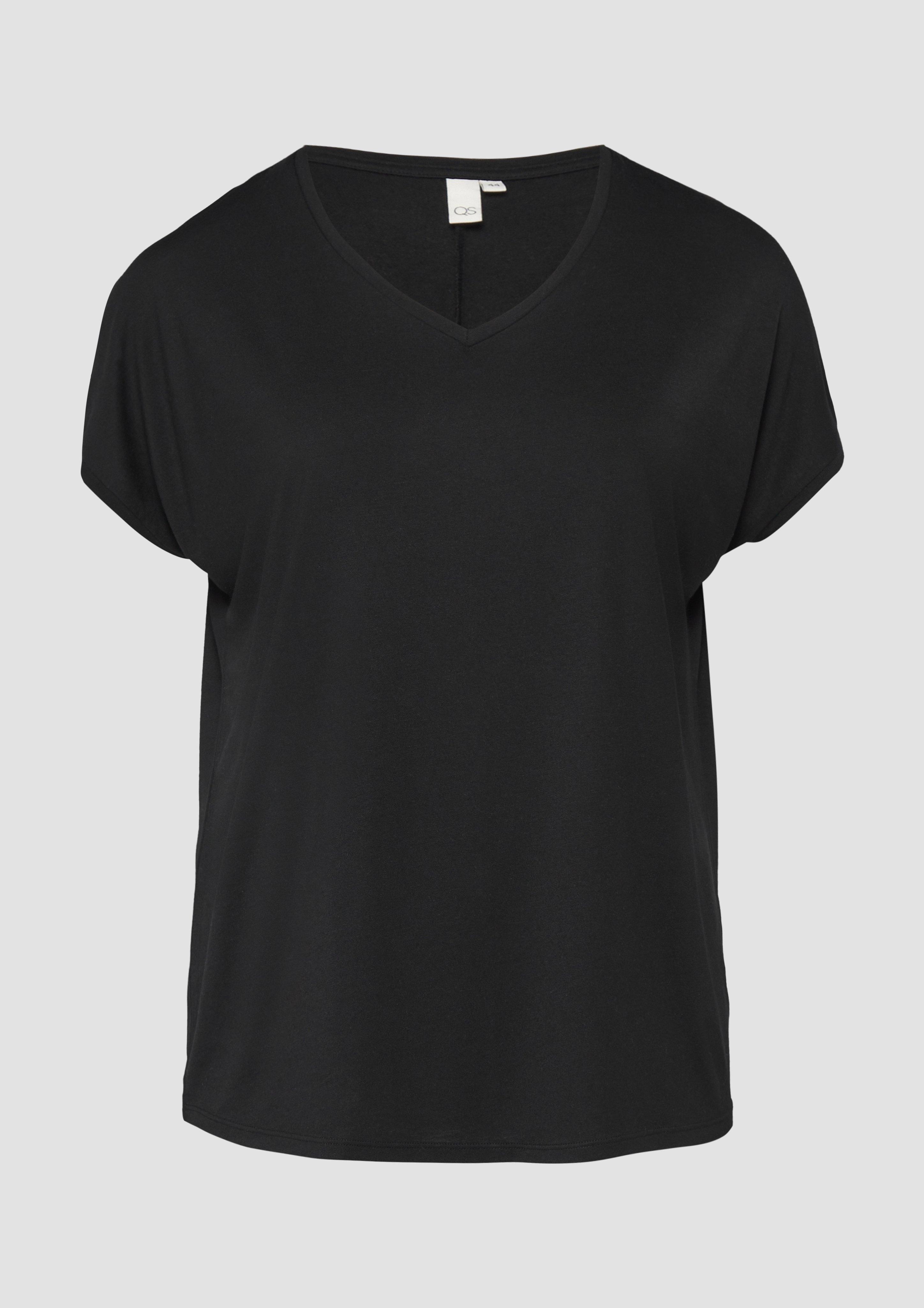 QS - Longshirt aus Modalmix, Damen, schwarz