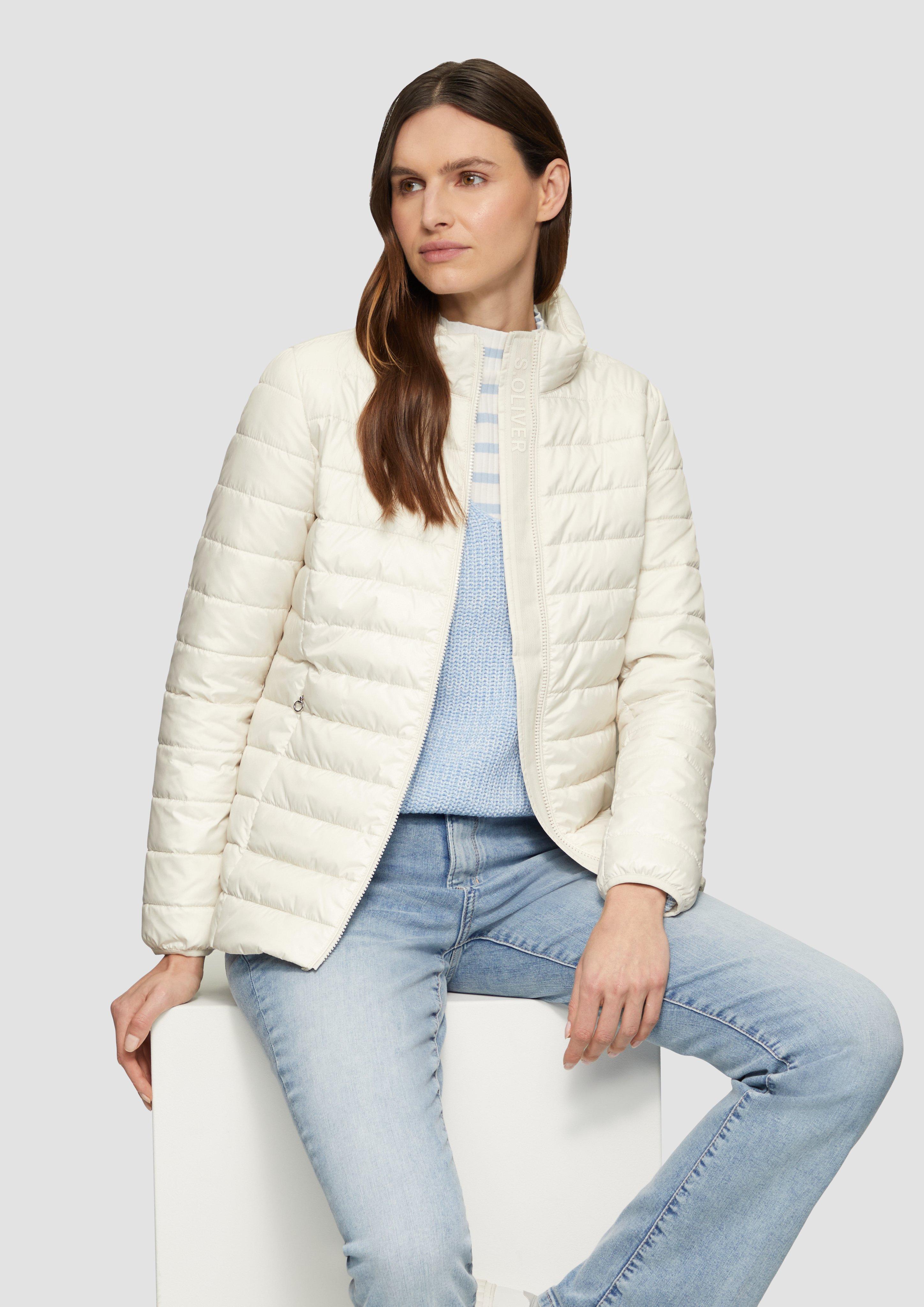 Casual puffer jacket with quilted details - orange | s.Oliver Casual puffer jacket with quilted details - orange | s.Oliver