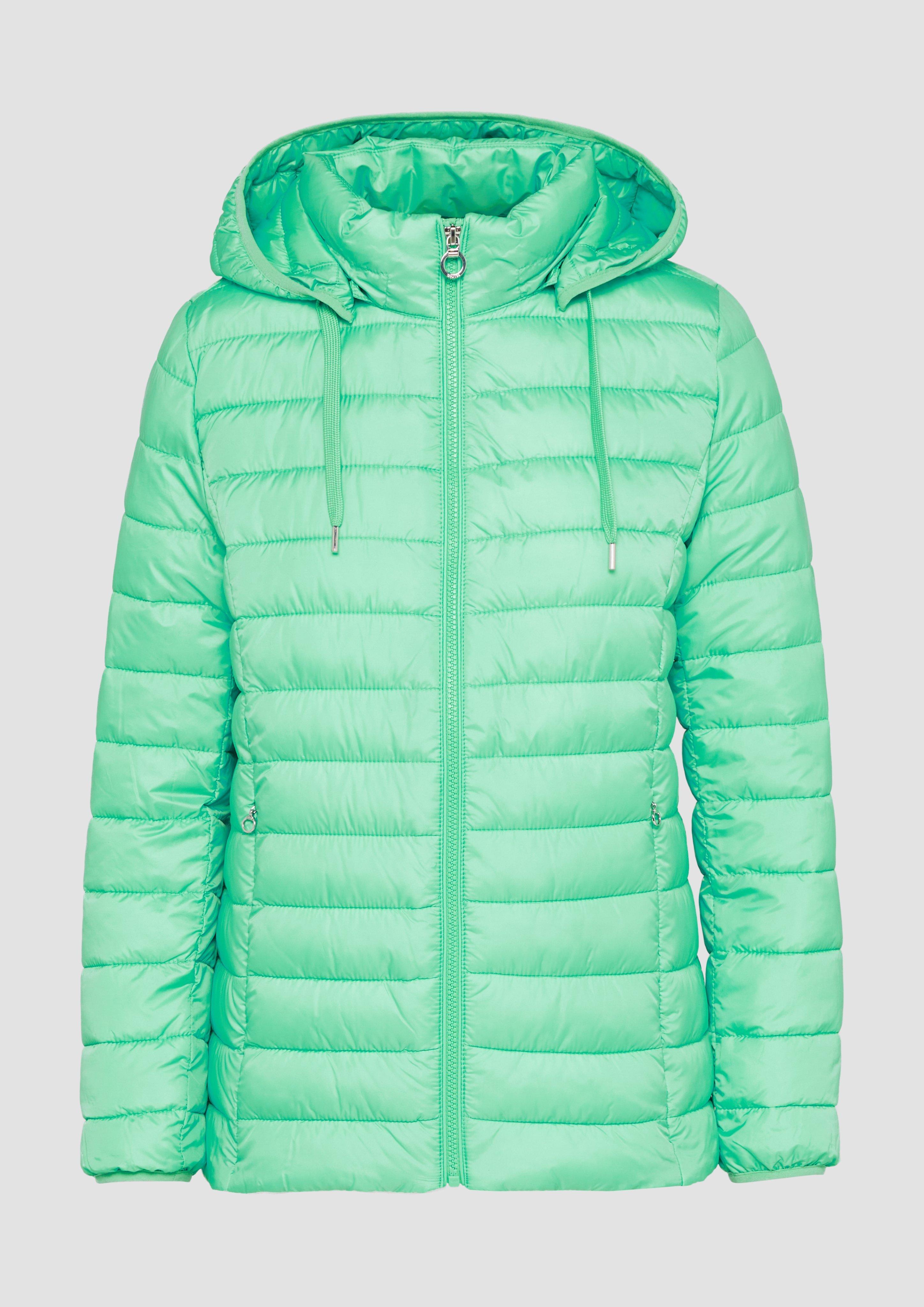 s.Oliver - Leichte Steppjacke mit abnehmbarer Kapuze, Damen, grün
