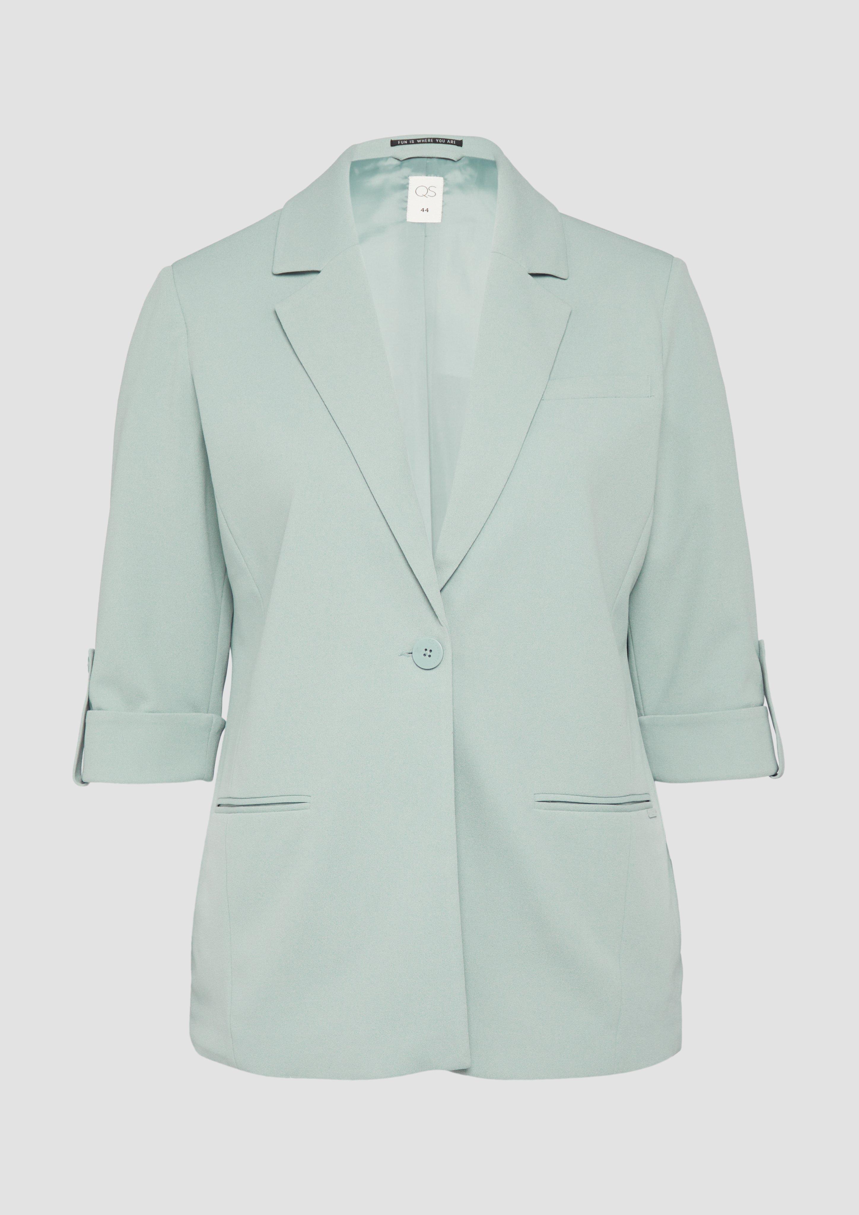 QS - Blazer mit Turn-up-Ärmeln, Damen, grün