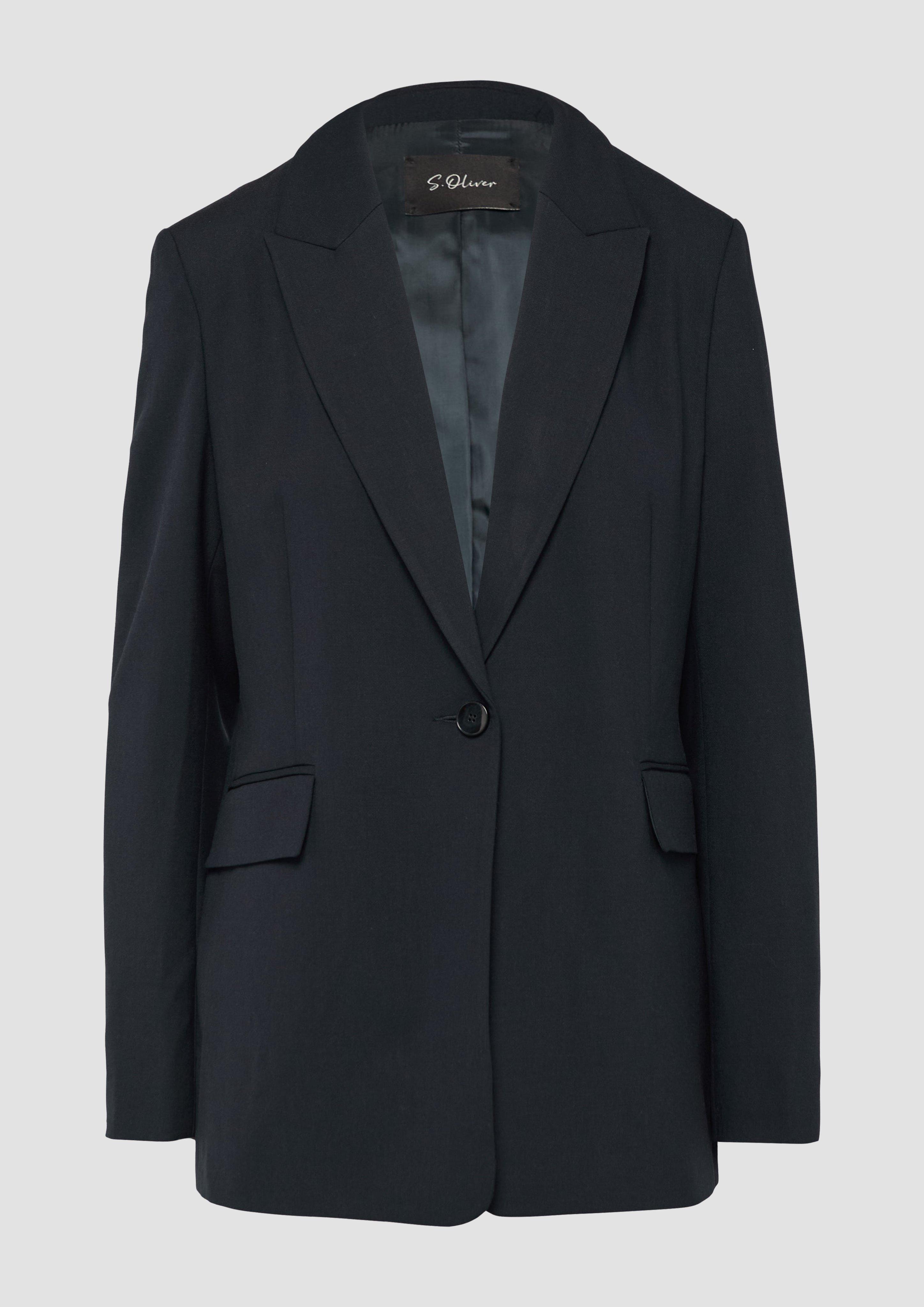 Thumbnail - s.Oliver - Langer Blazer aus Viskosemix, Damen, blau