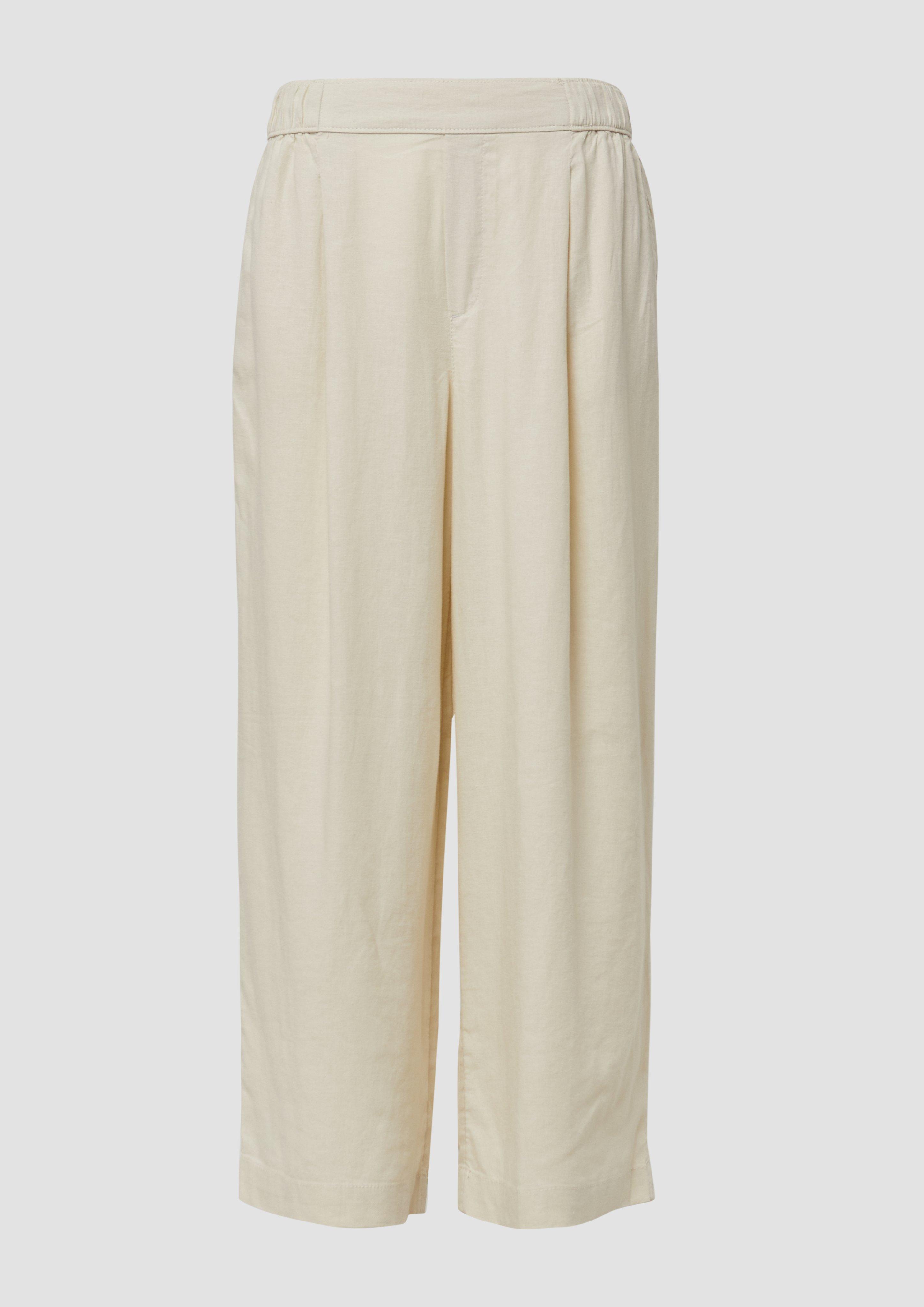 s.Oliver - High-Rise Culotte aus Leinenmix im Relaxed Fit, Damen, Beige