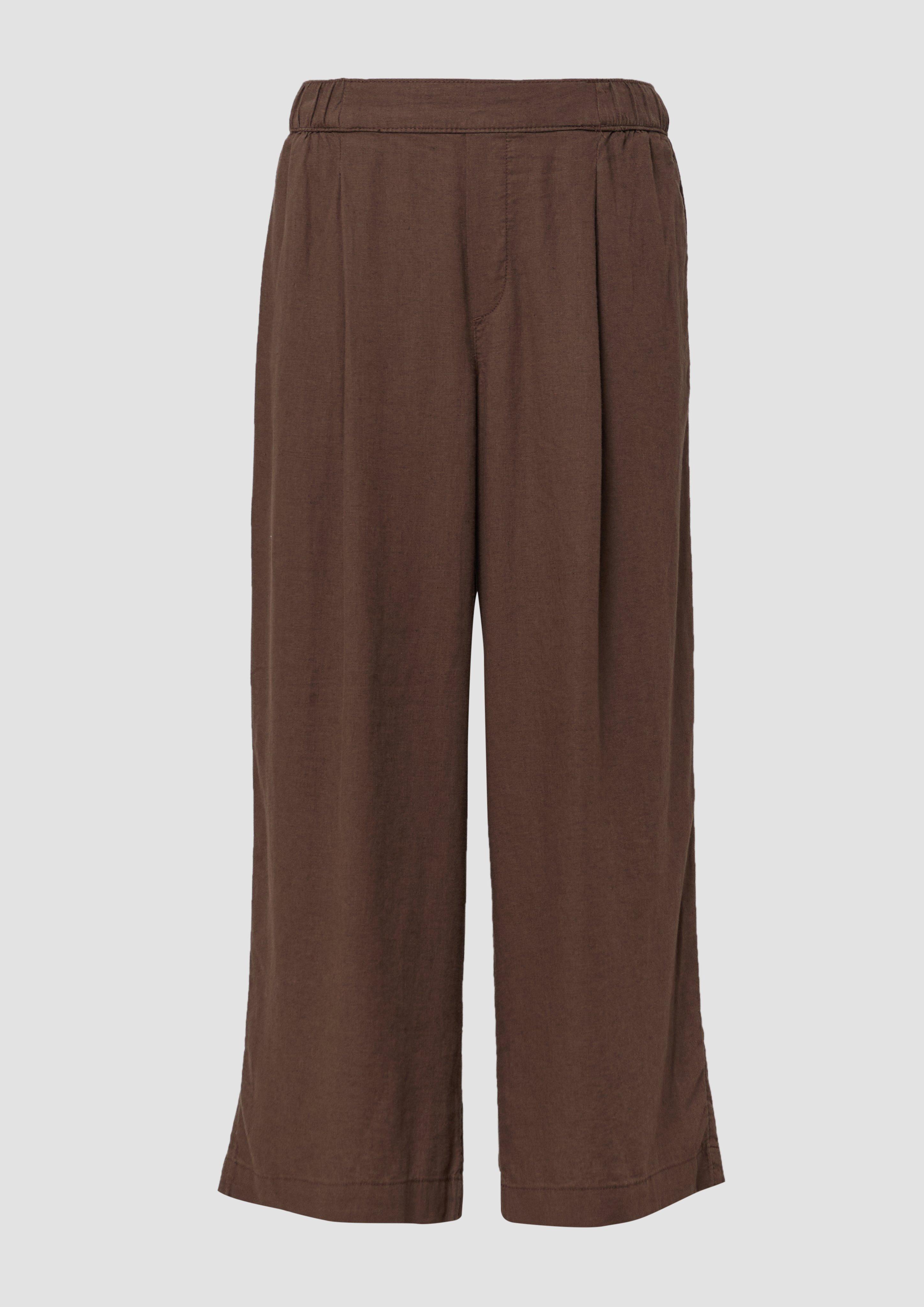 s.Oliver - High-Rise Culotte aus Leinenmix im Relaxed Fit, Damen, braun