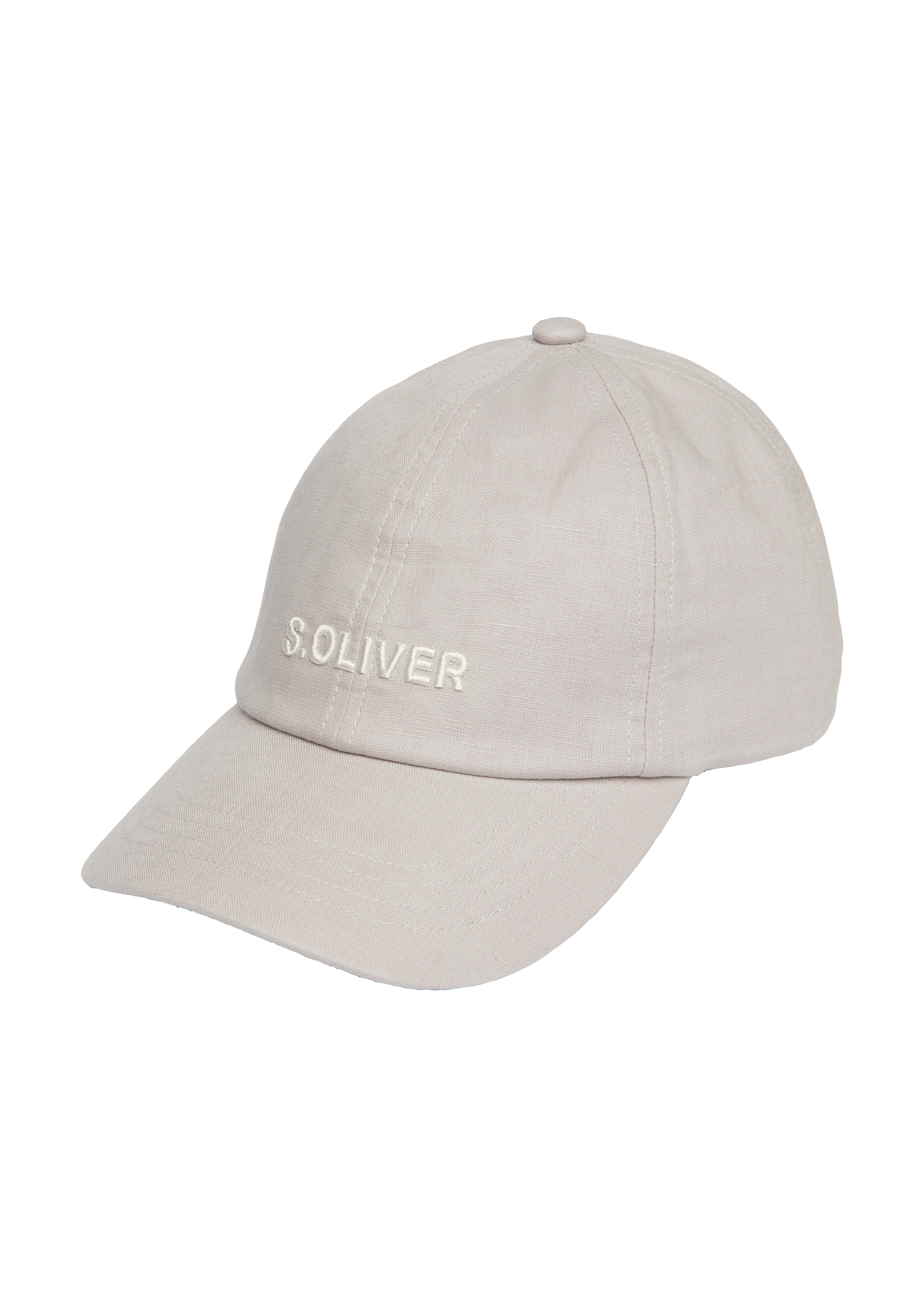 s.Oliver - Kappe aus Leinenmix mit Logo-Stickerei, Damen, grau