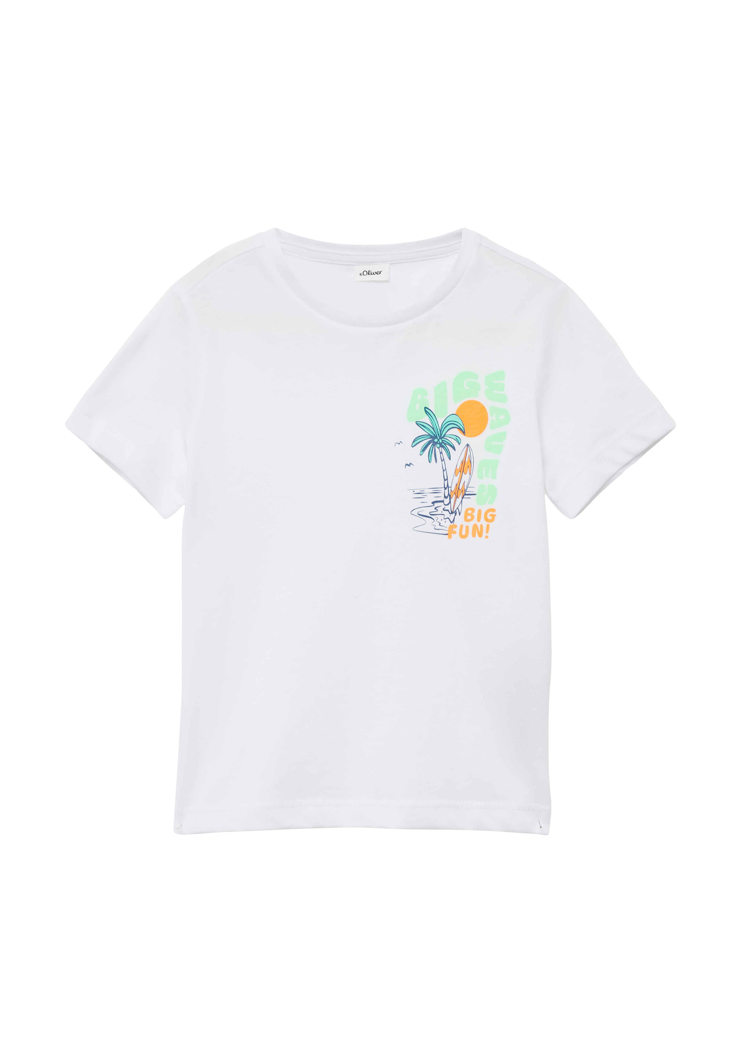s.Oliver - Jersey-T-Shirt mit Frontprint, Kinder, weiß