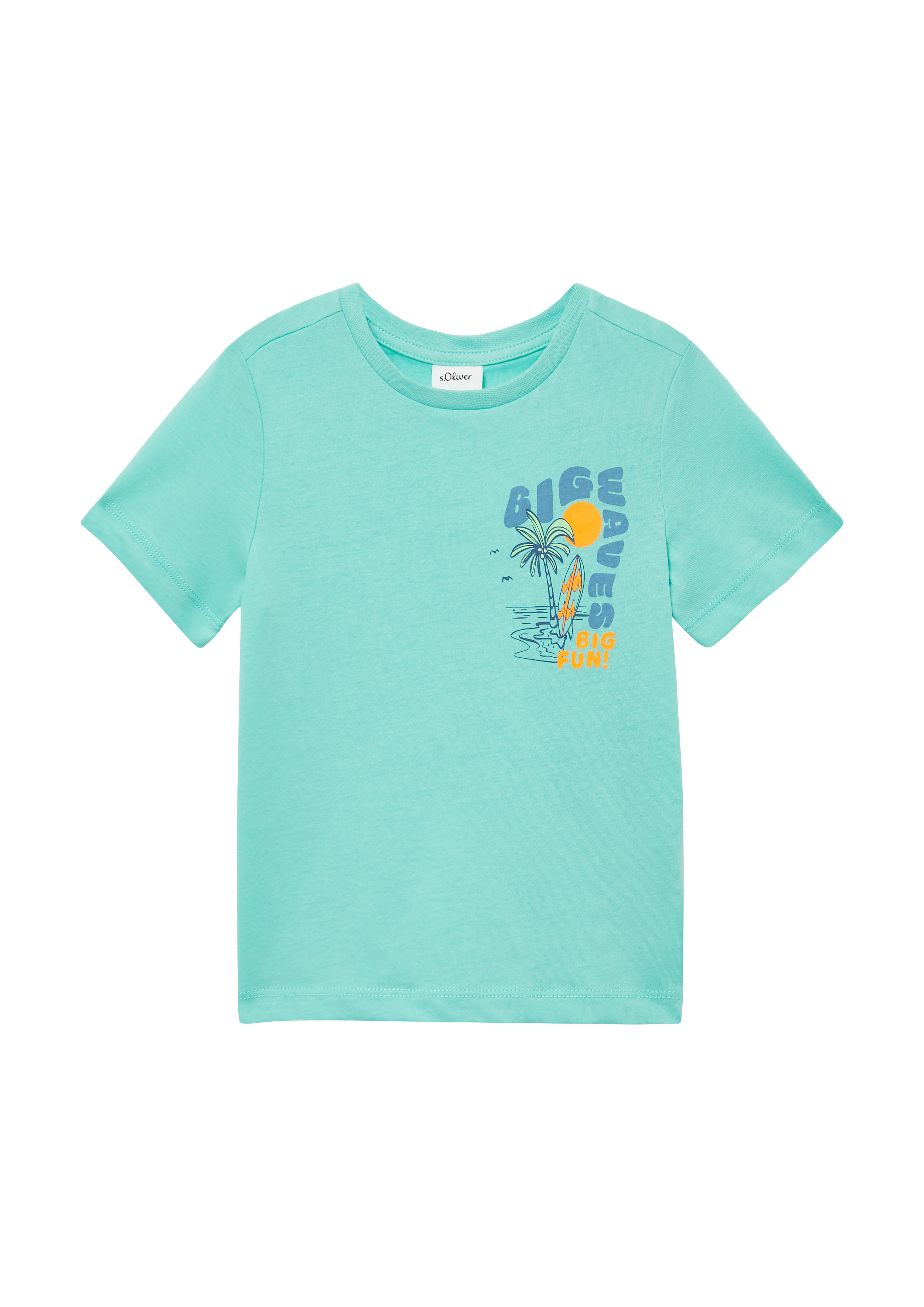 s.Oliver - Jersey-T-Shirt mit Frontprint, Kinder, türkis