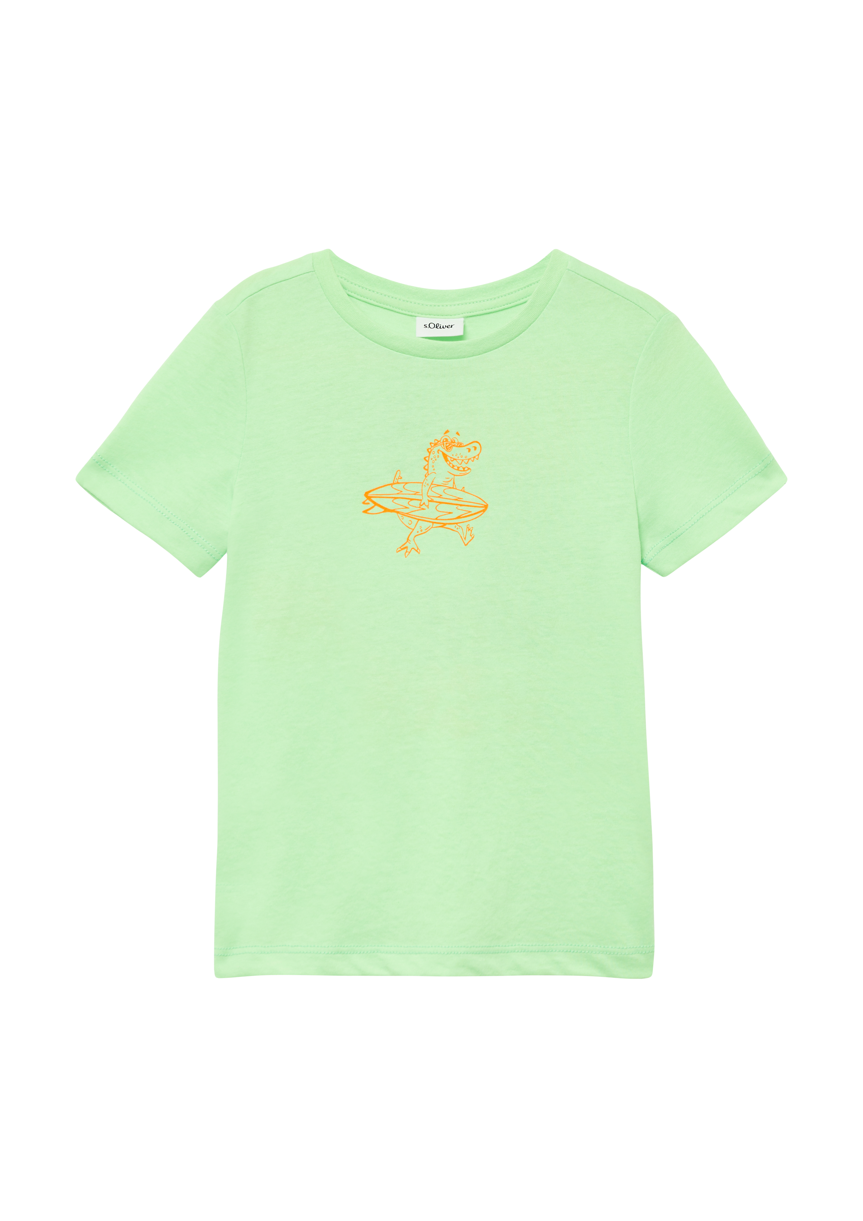 s.Oliver - Jersey-T-Shirt mit Front- und Rückenprint, Kinder, grün
