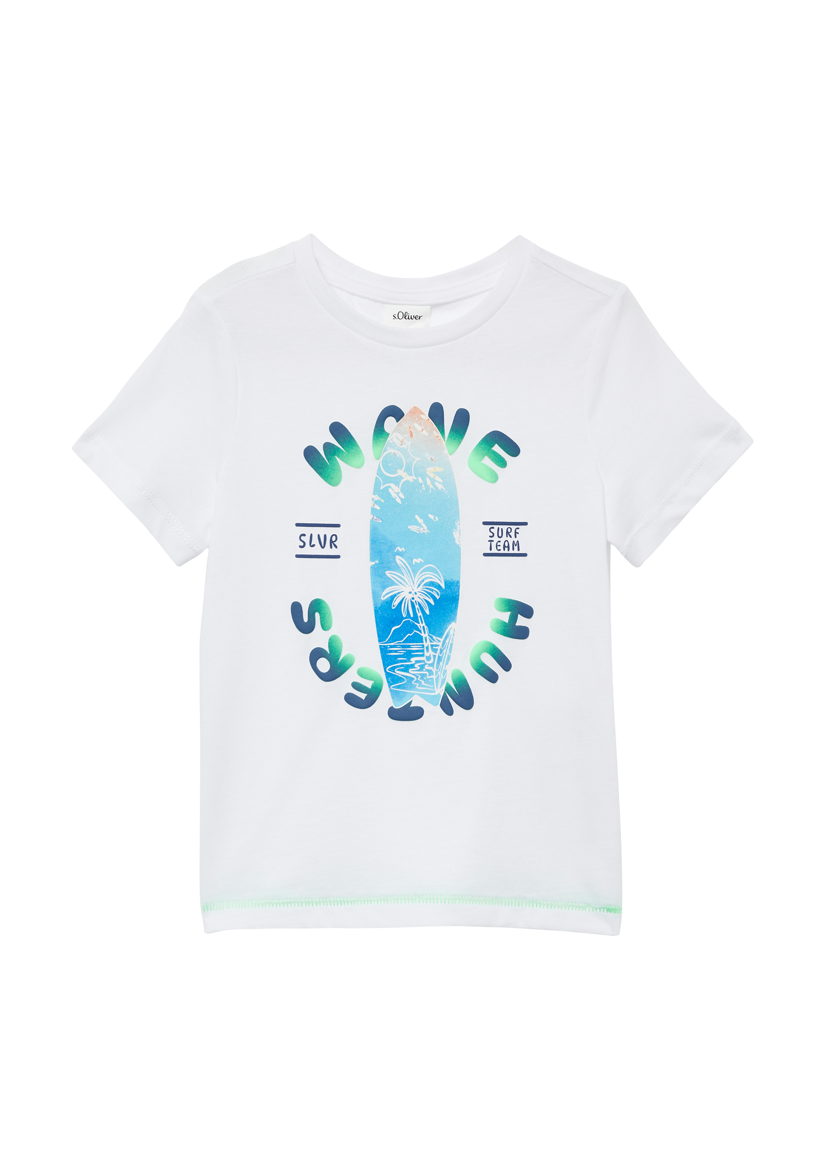 s.Oliver - T-Shirt aus Baumwolle mit gummiertem Frontprint, Kinder, weiß