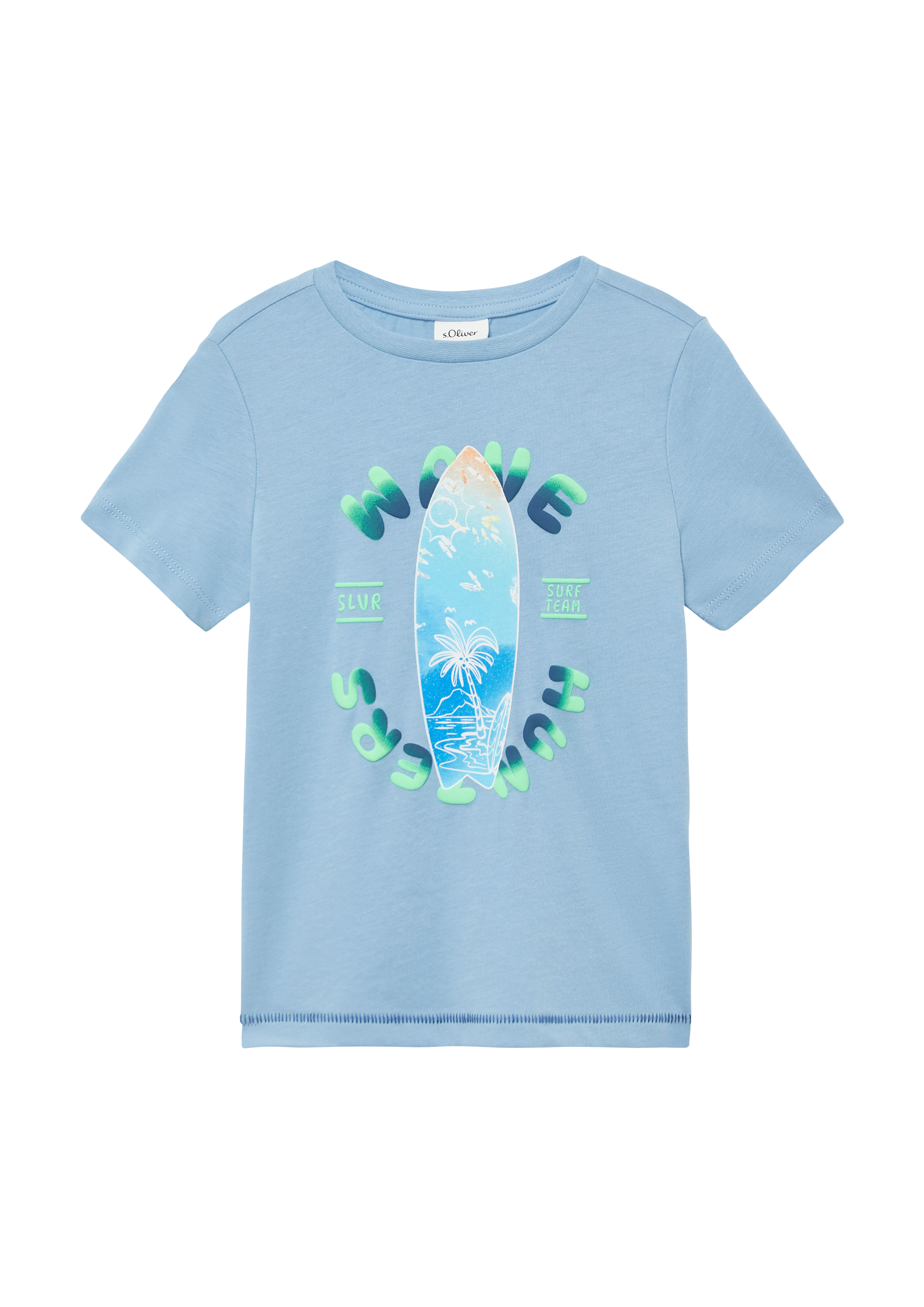 Thumbnail - s.Oliver - T-Shirt aus Baumwolle mit gummiertem Frontprint, Kinder, blau