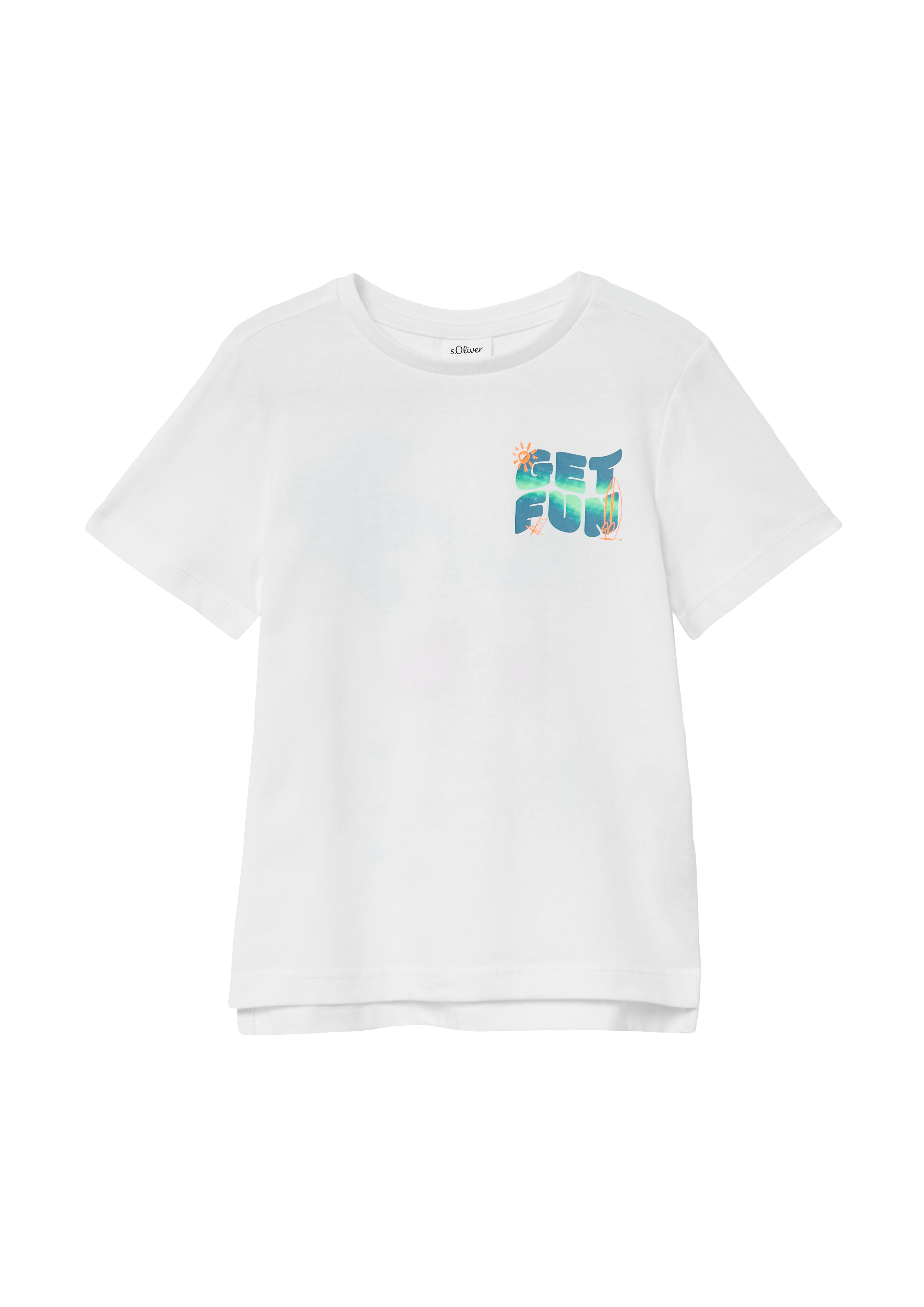 s.Oliver - Baumwoll-T-Shirt mit Front- und Rückenprint, Kinder, weiß