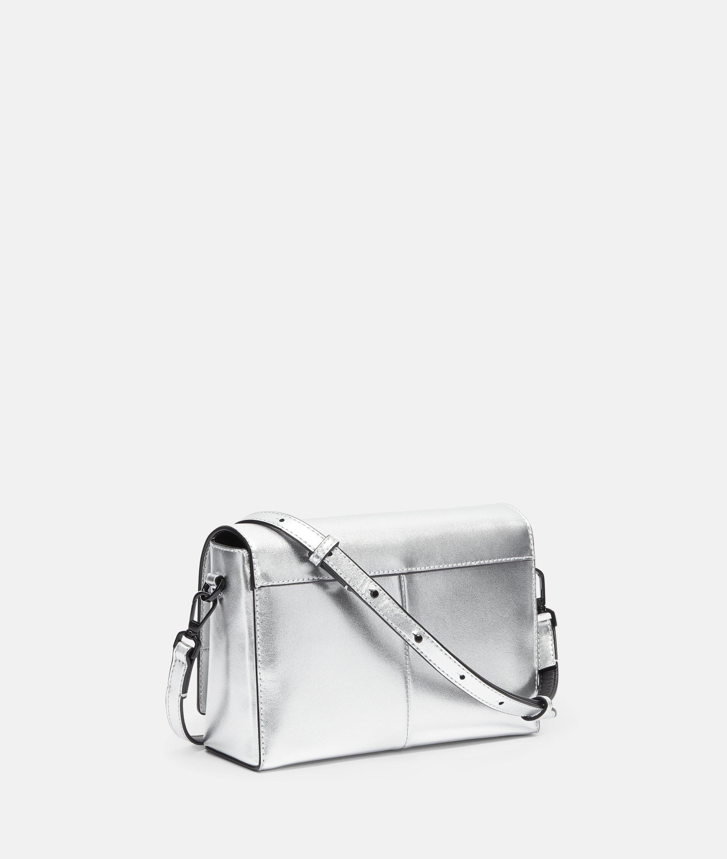 Thumbnail - Liebeskind Berlin - Mittelgroße Crossbody Bag aus Schafsleder -  silber