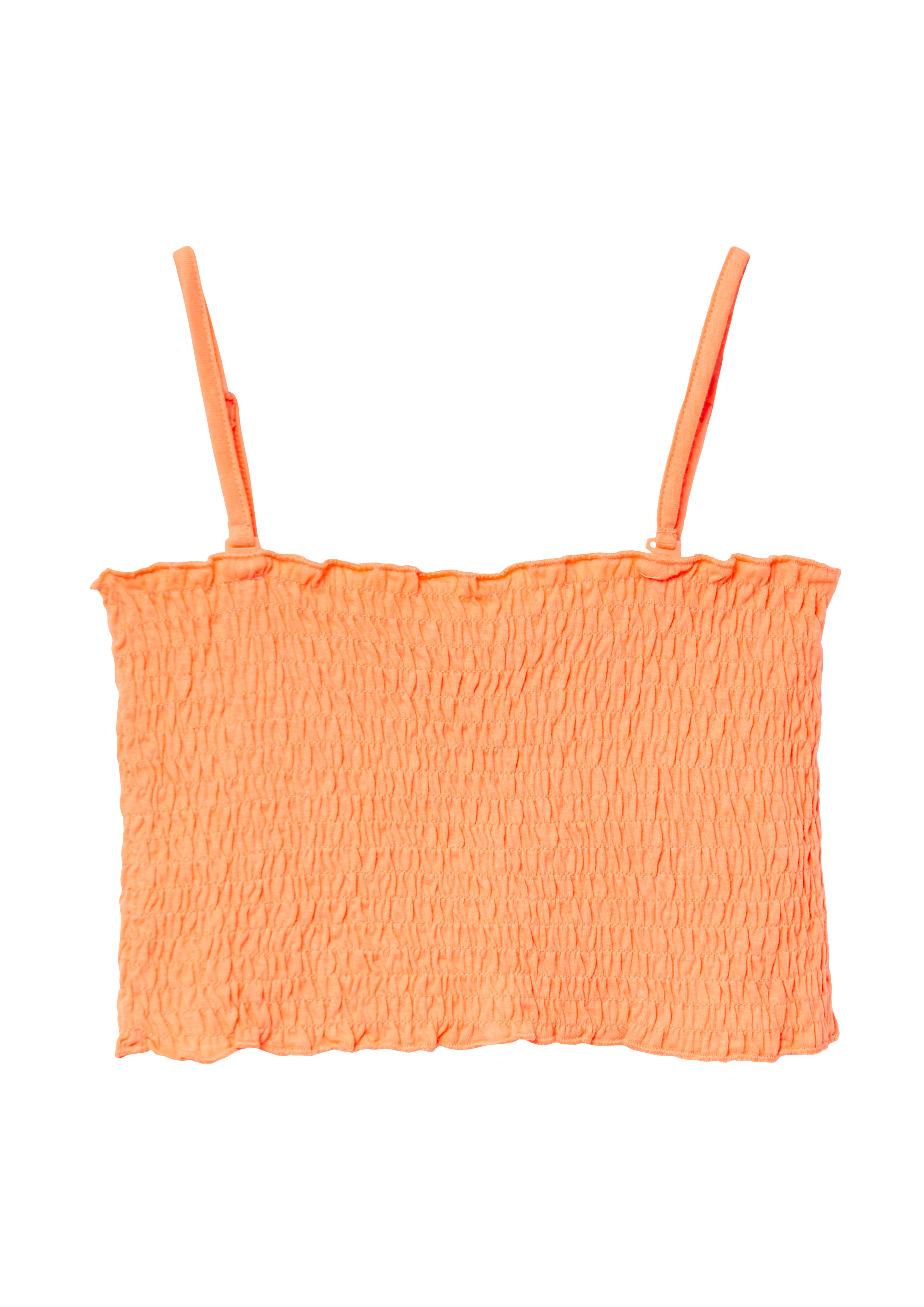 Thumbnail - s.Oliver - Gesmoktes Crop-Top mit abnehmbaren Spaghettiträgern, Mädchen, Orange